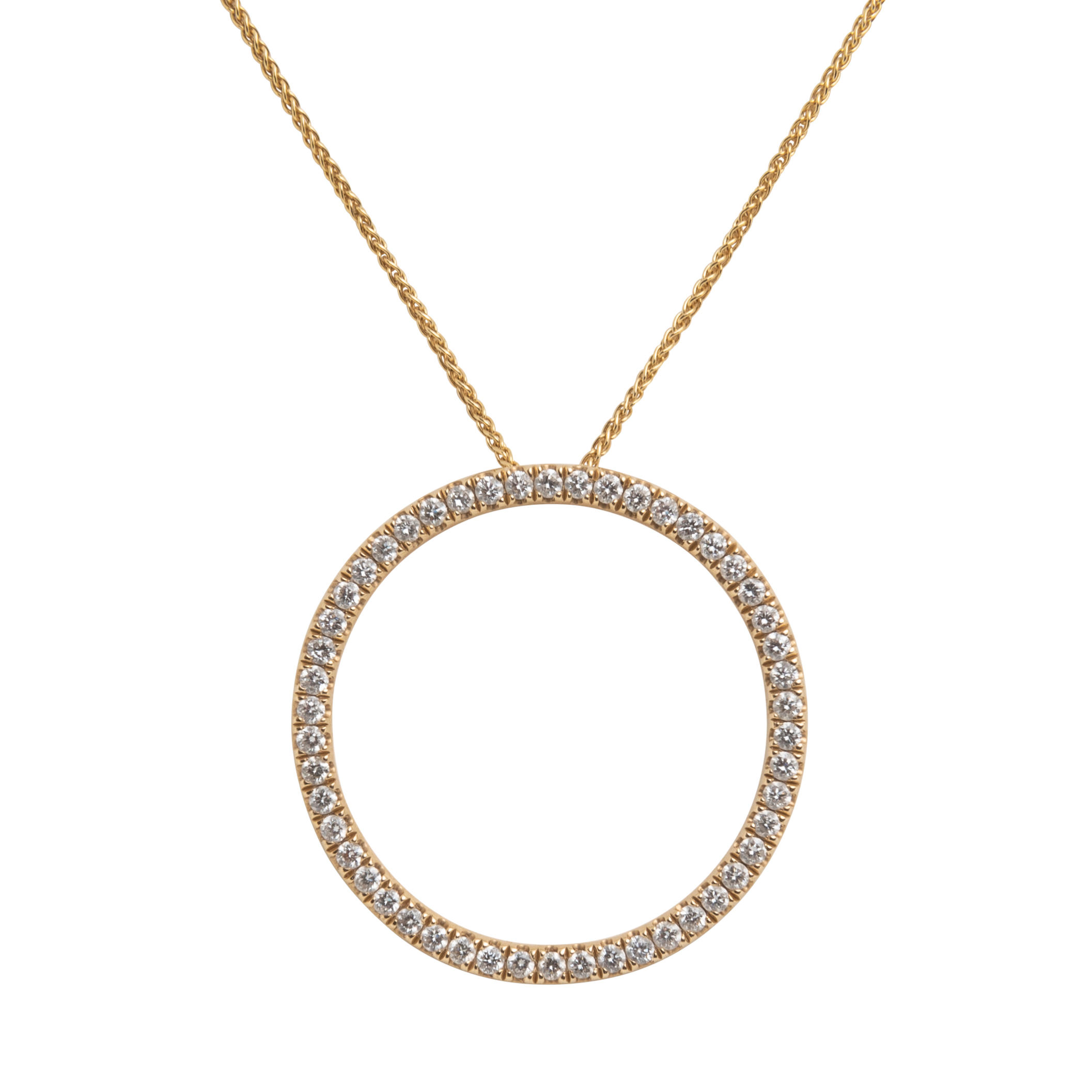 Appraisal: A K GOLD AND DIAMOND PENDANT NECKLACE Designed as a