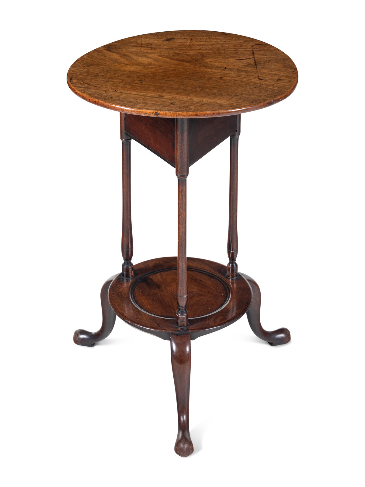 Appraisal: An English Mahogany Two-Tier Side Table th Century Height x