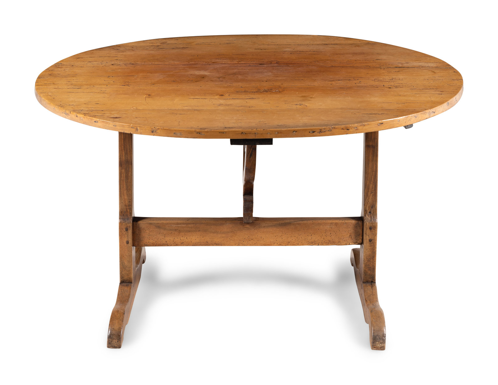 Appraisal: A French Walnut Tilt-Top Wine Tasting Table th th Century