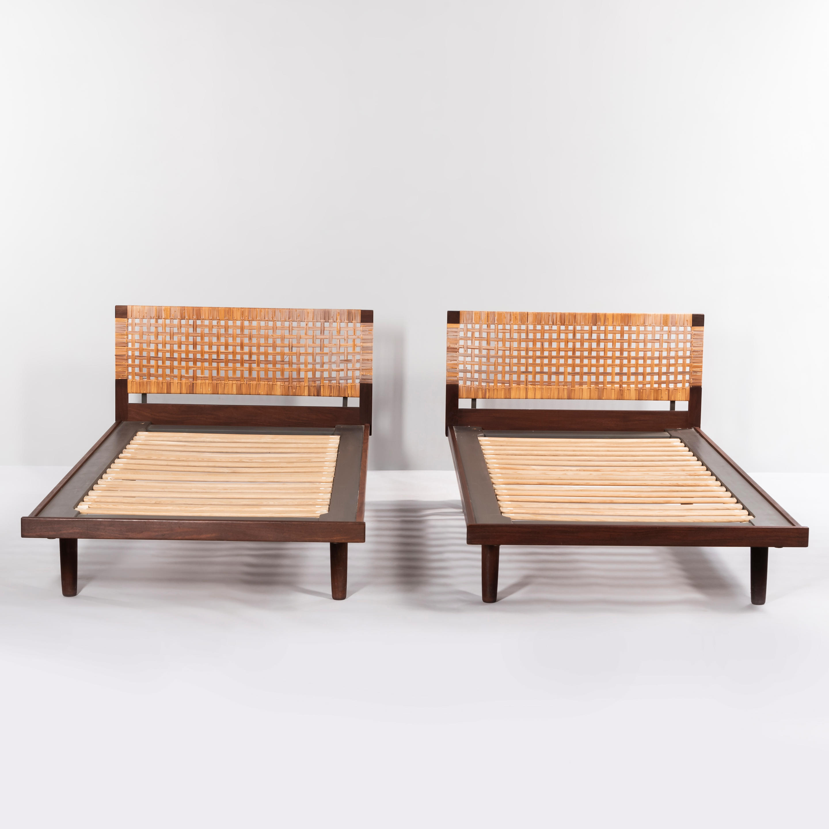 Appraisal: PAIR OF TWIN BEDS ATTRIBUTED TO HANS J WEGNER -