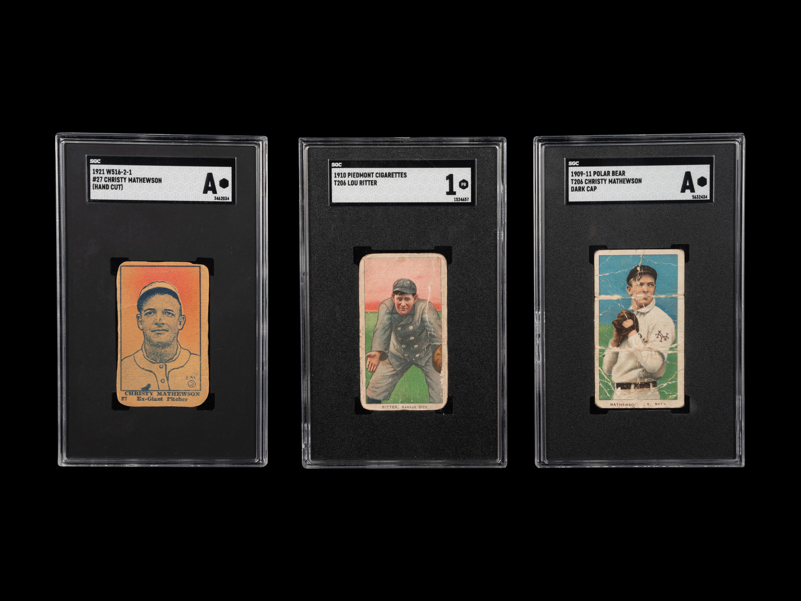 Appraisal: A Group of Christy Mathewson Pre War Baseball Cards and