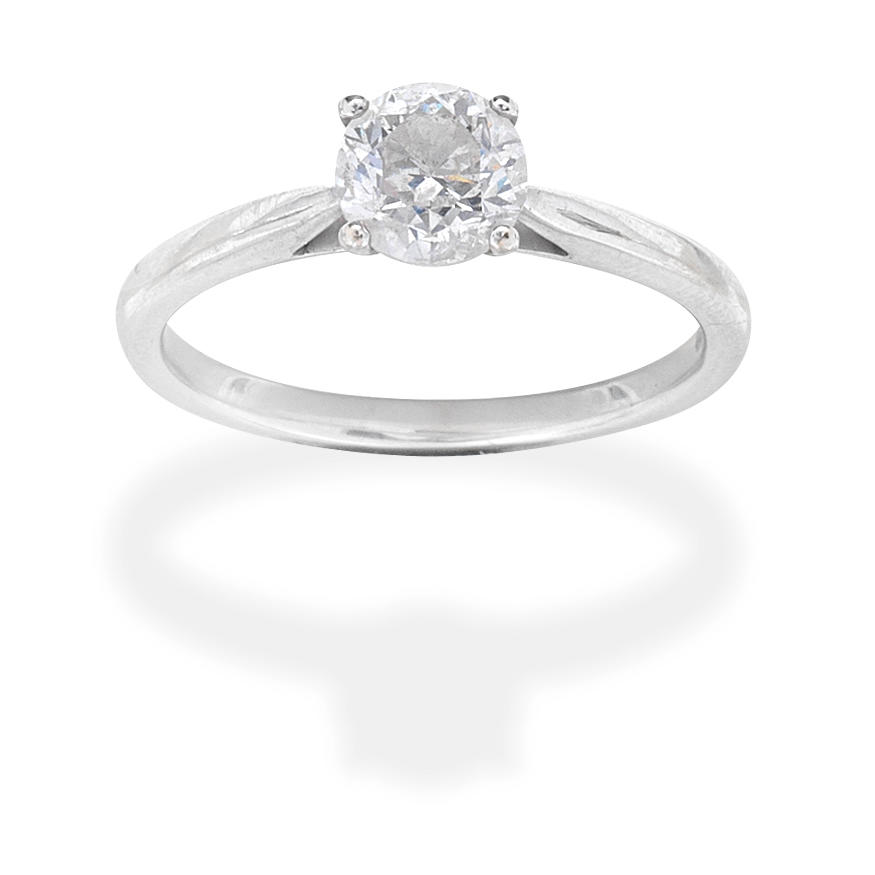 Appraisal: DIAMOND SINGLE-STONE RING Set with a brilliant-cut diamond diamond approx