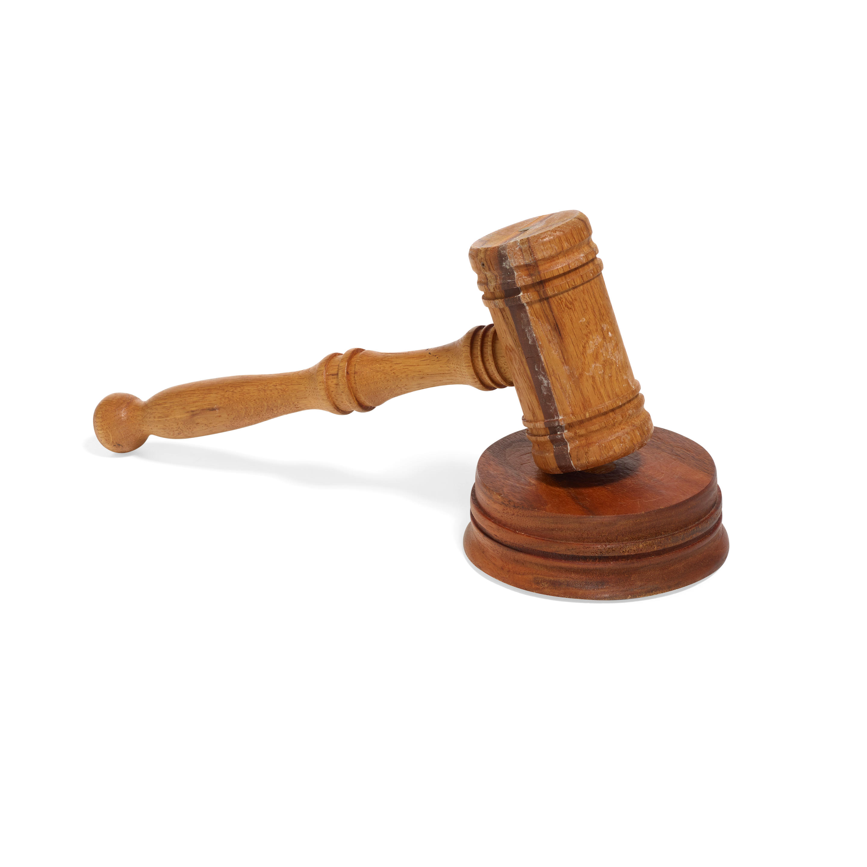 Appraisal: A RUTH BADER GINSBURG WOODEN JUDGE'S GAVEL Mixed wood gavel