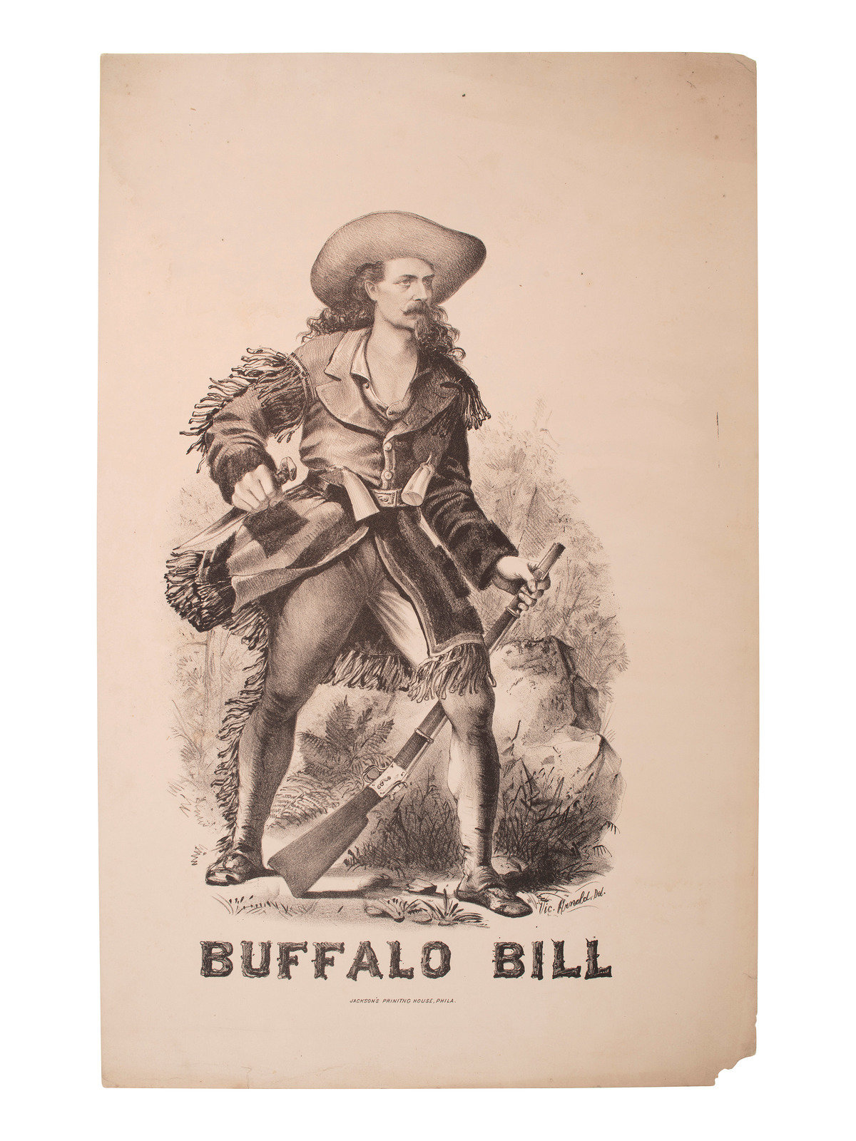 Appraisal: WILD WEST SHOWS -- POSTER Buffalo Bill Philadelphia PA Jackson's