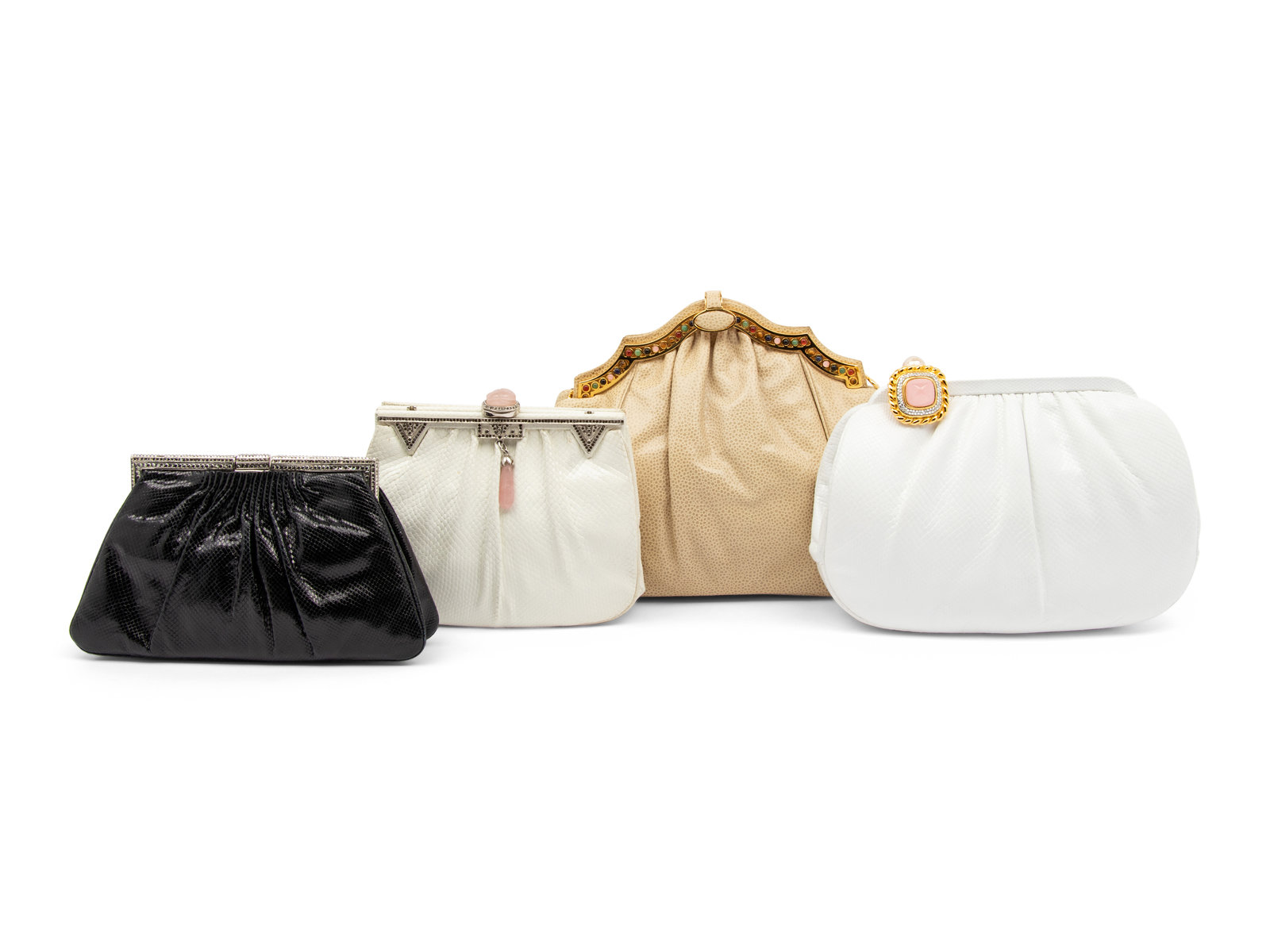 Appraisal: Four Exotic Skin Judith Leiber Bags - s This lot