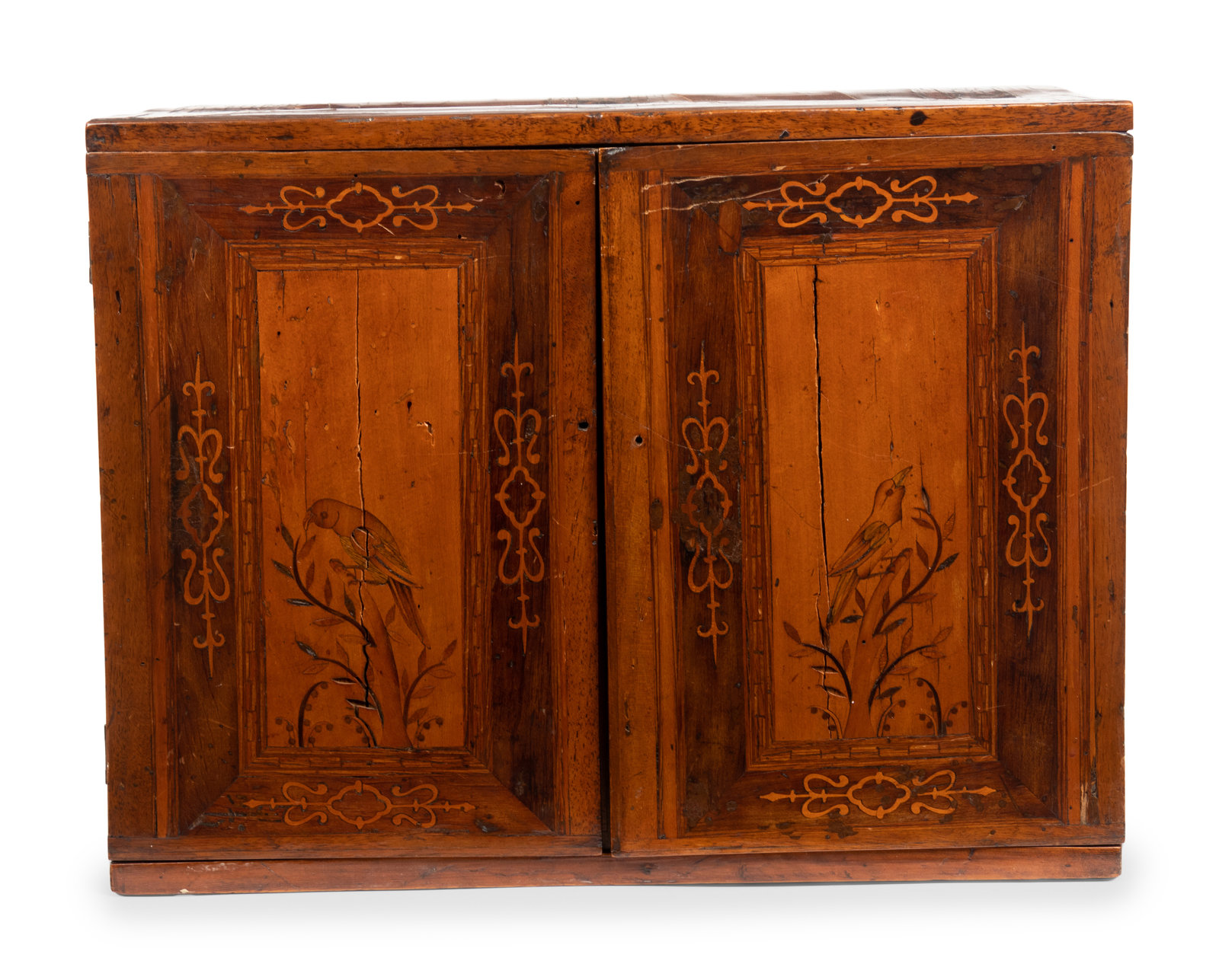 Appraisal: A Dutch Marquetry Jewelry Box th th Century opening to