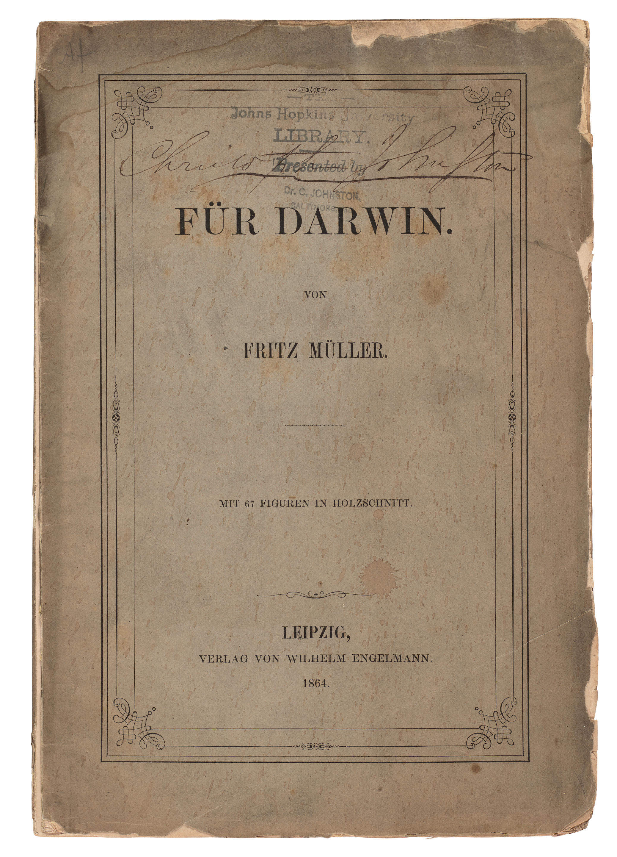 Appraisal: DARWIN CHARLES - MULLER FRITZ - F r Darwin Leipzig