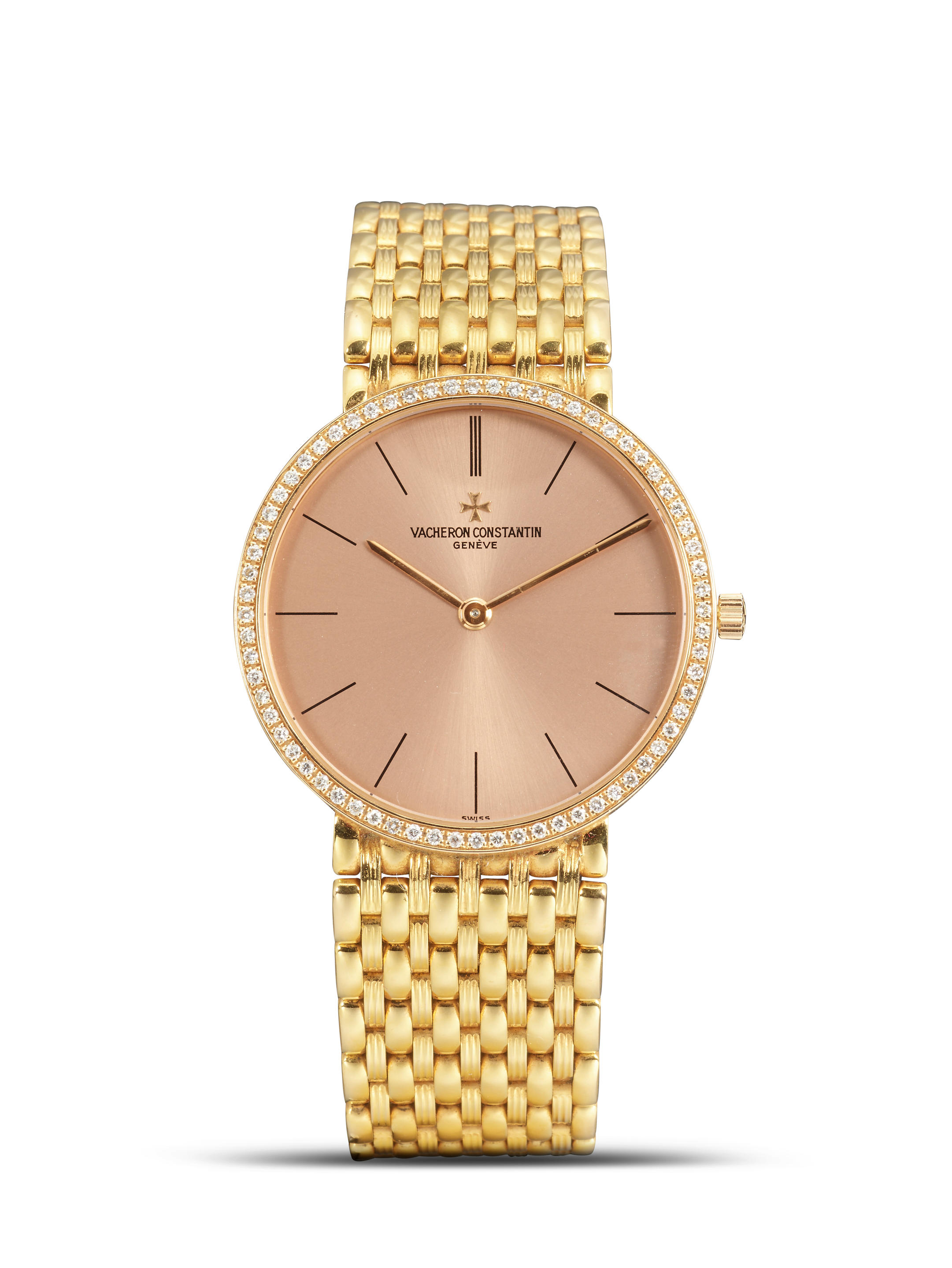 Appraisal: VACHERON CONSTANTIN A YELLOW GOLD AND DIAMOND-SET BRACELET WATCH WITH