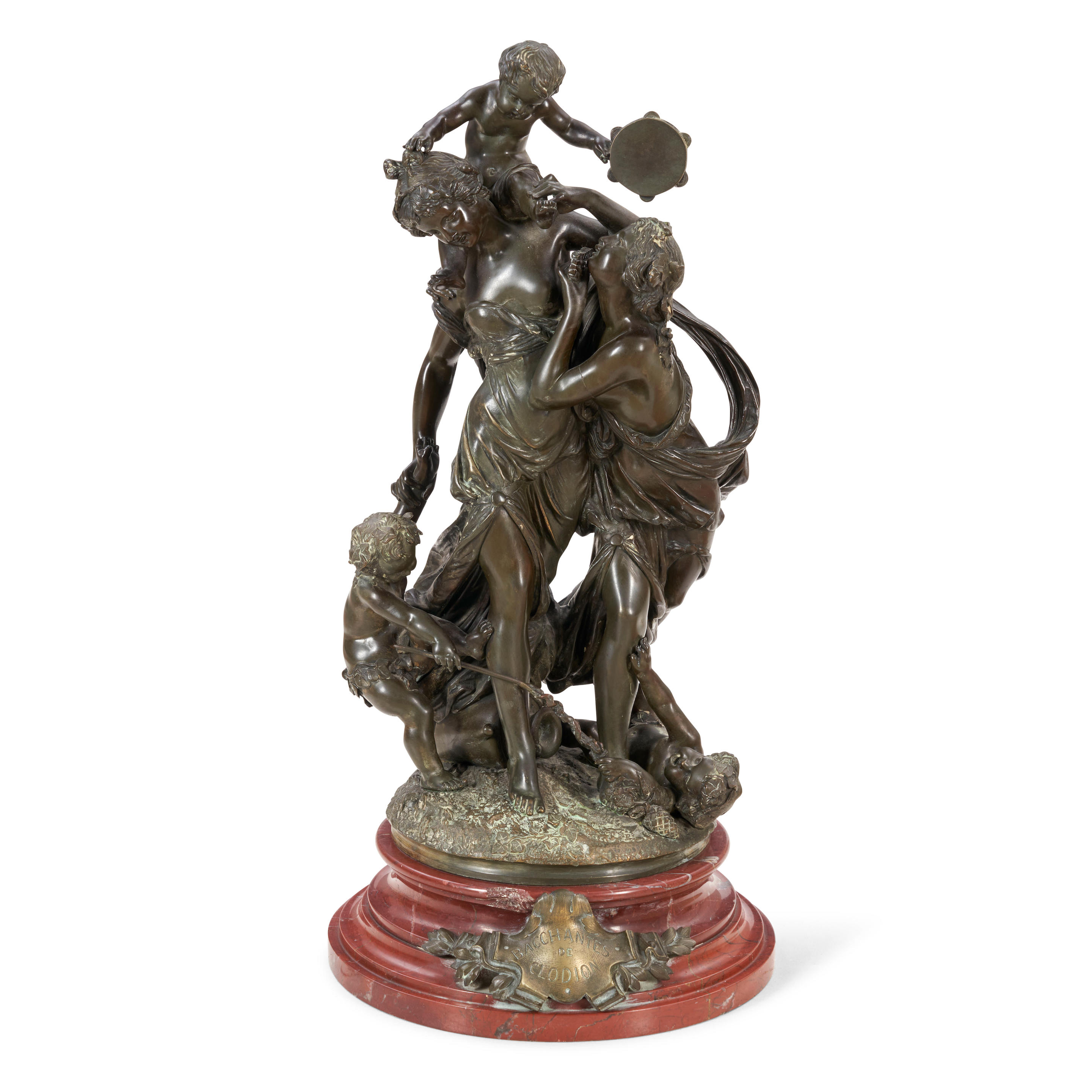 Appraisal: AFTER MICHEL CLAUDE CLODION FRENCH - Bronze Bacchantes Figural Group