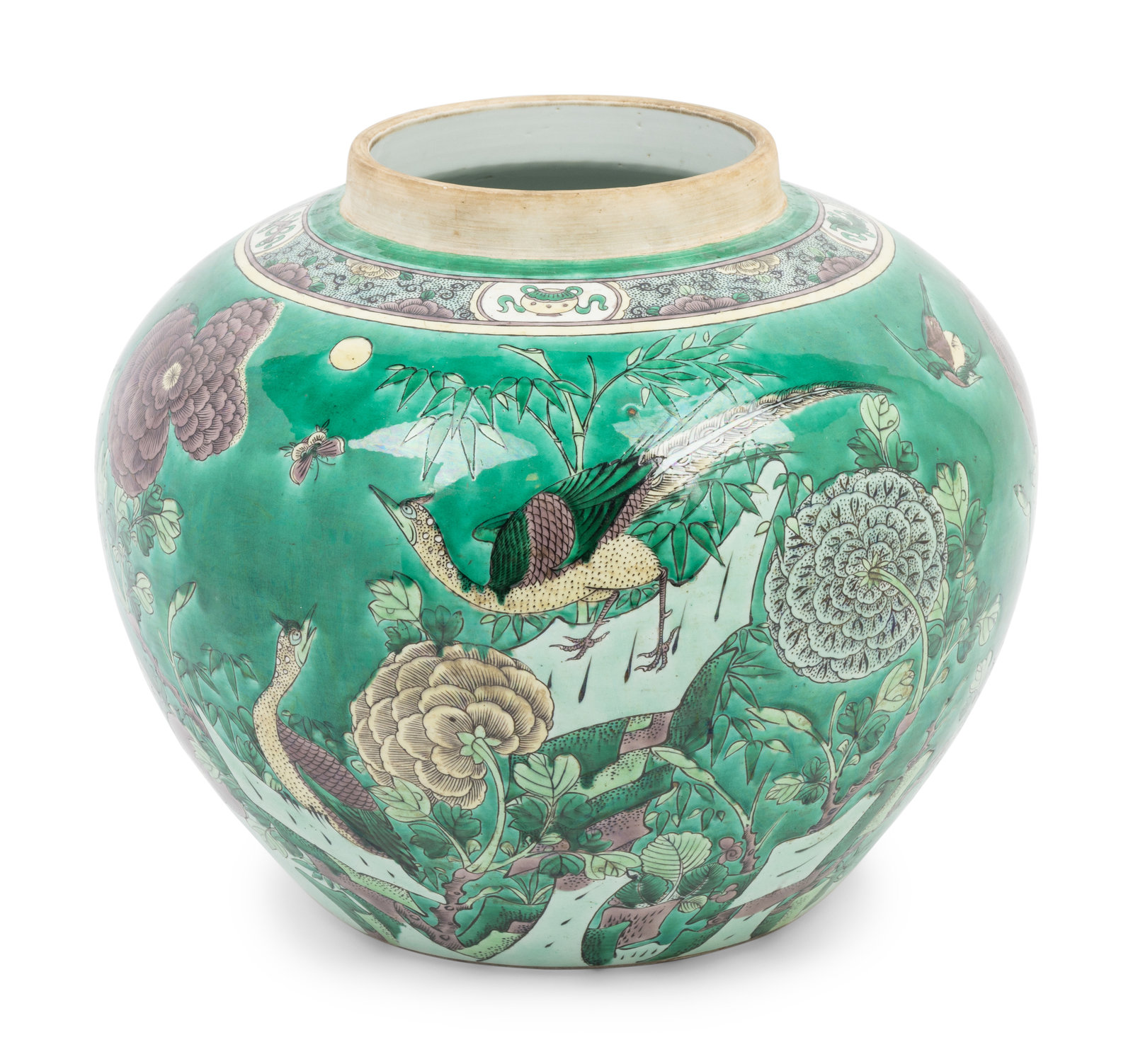 Appraisal: A Large Chinese Export Famille Verte Porcelain Covered Jar and