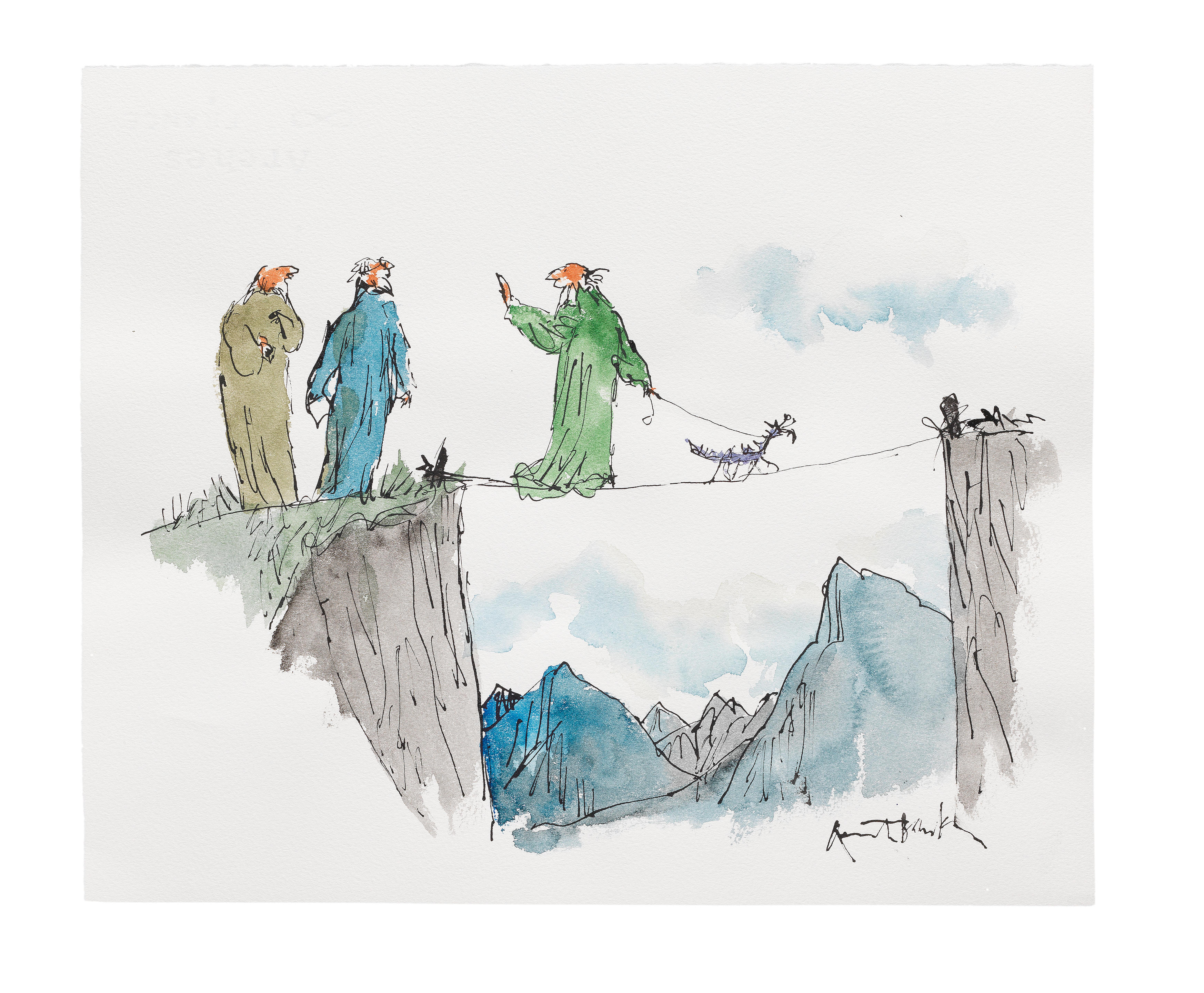 Appraisal: SIR QUENTIN BLAKE BRITISH BORN Walking with Dragons No signed