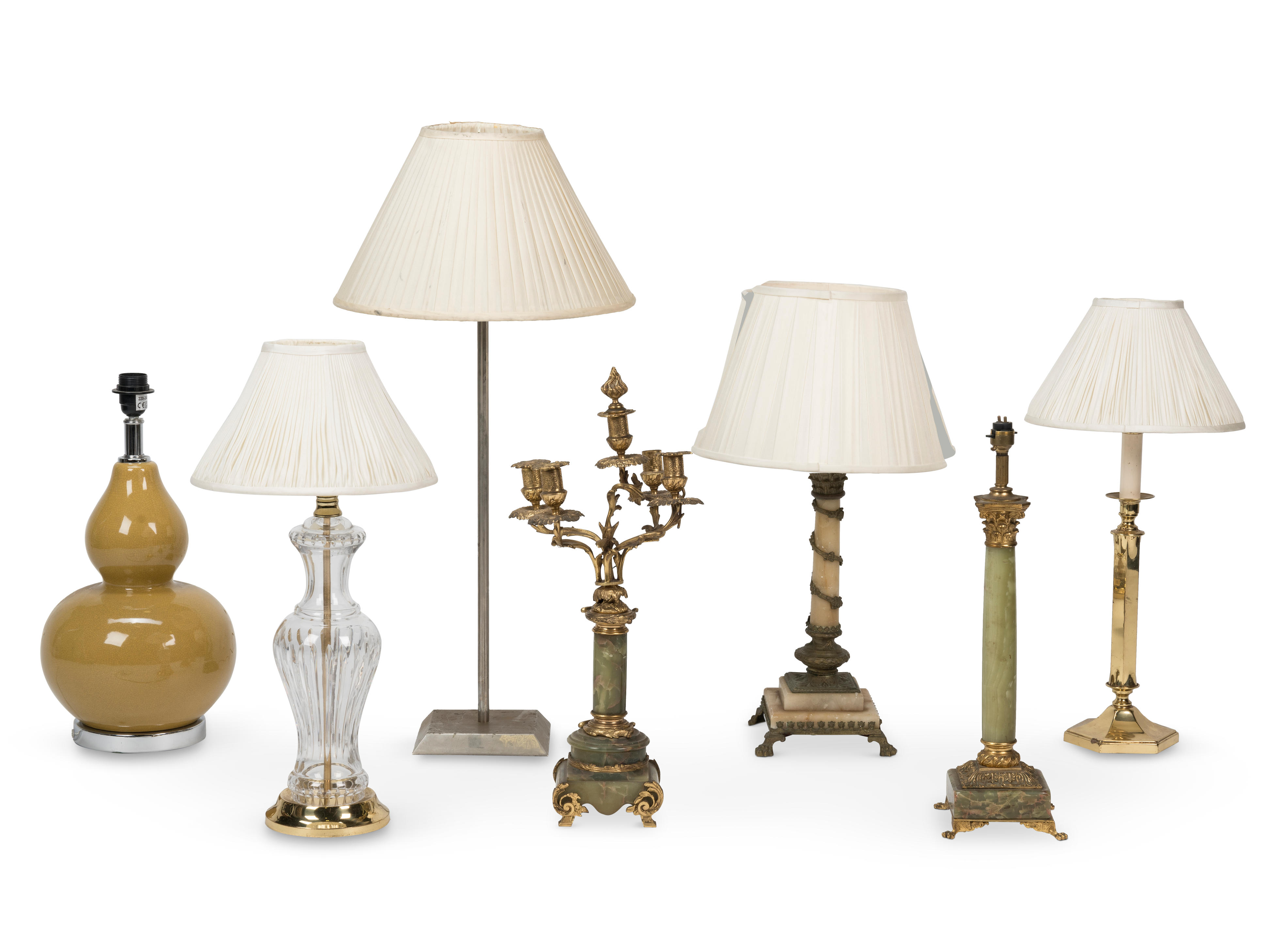 Appraisal: A SELECTION OF LAMPS AND LAMP BASES To include a