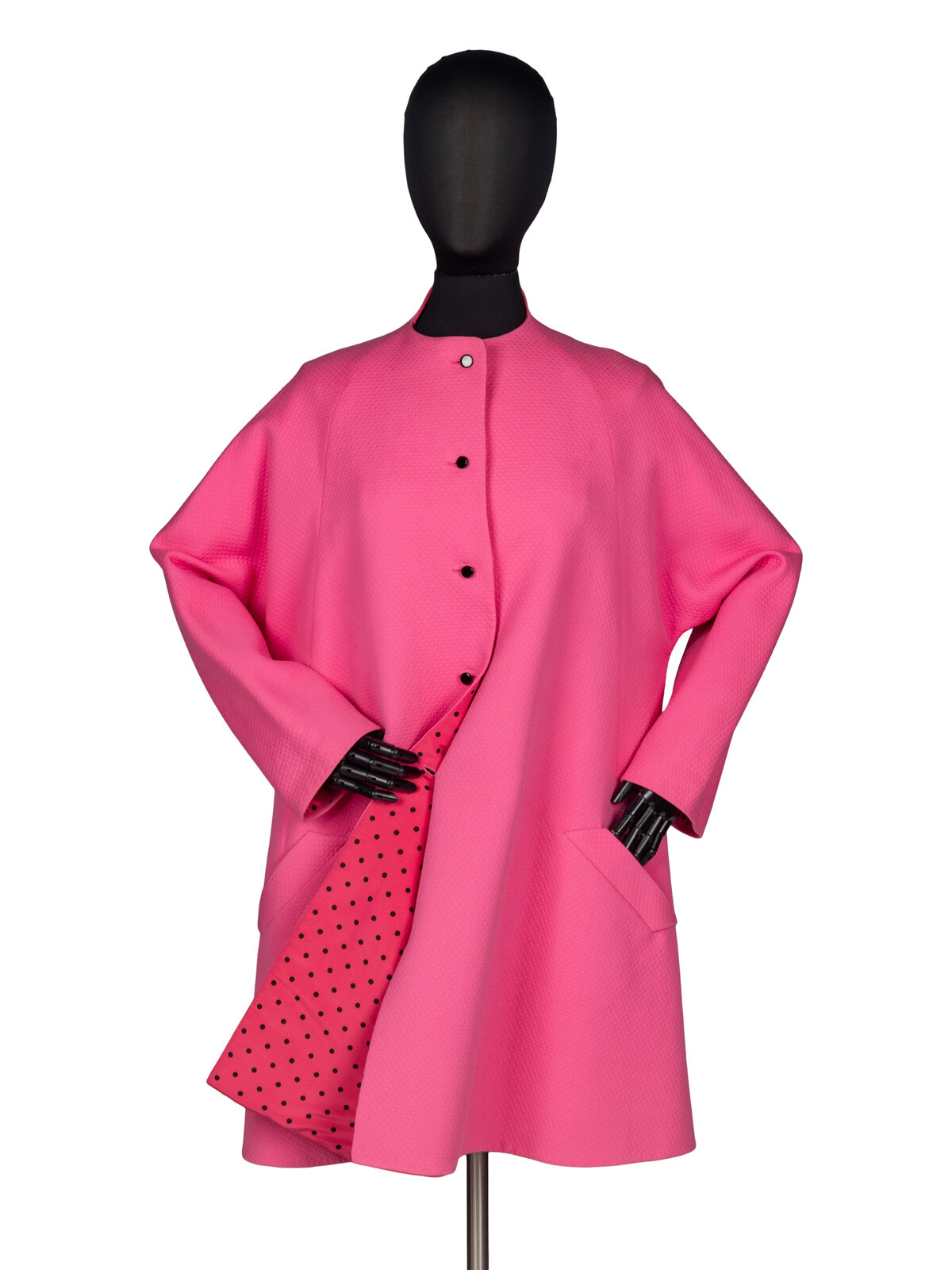 Appraisal: Geoffrey Beene Pink Jacket Long A-line jacket in pink piqu