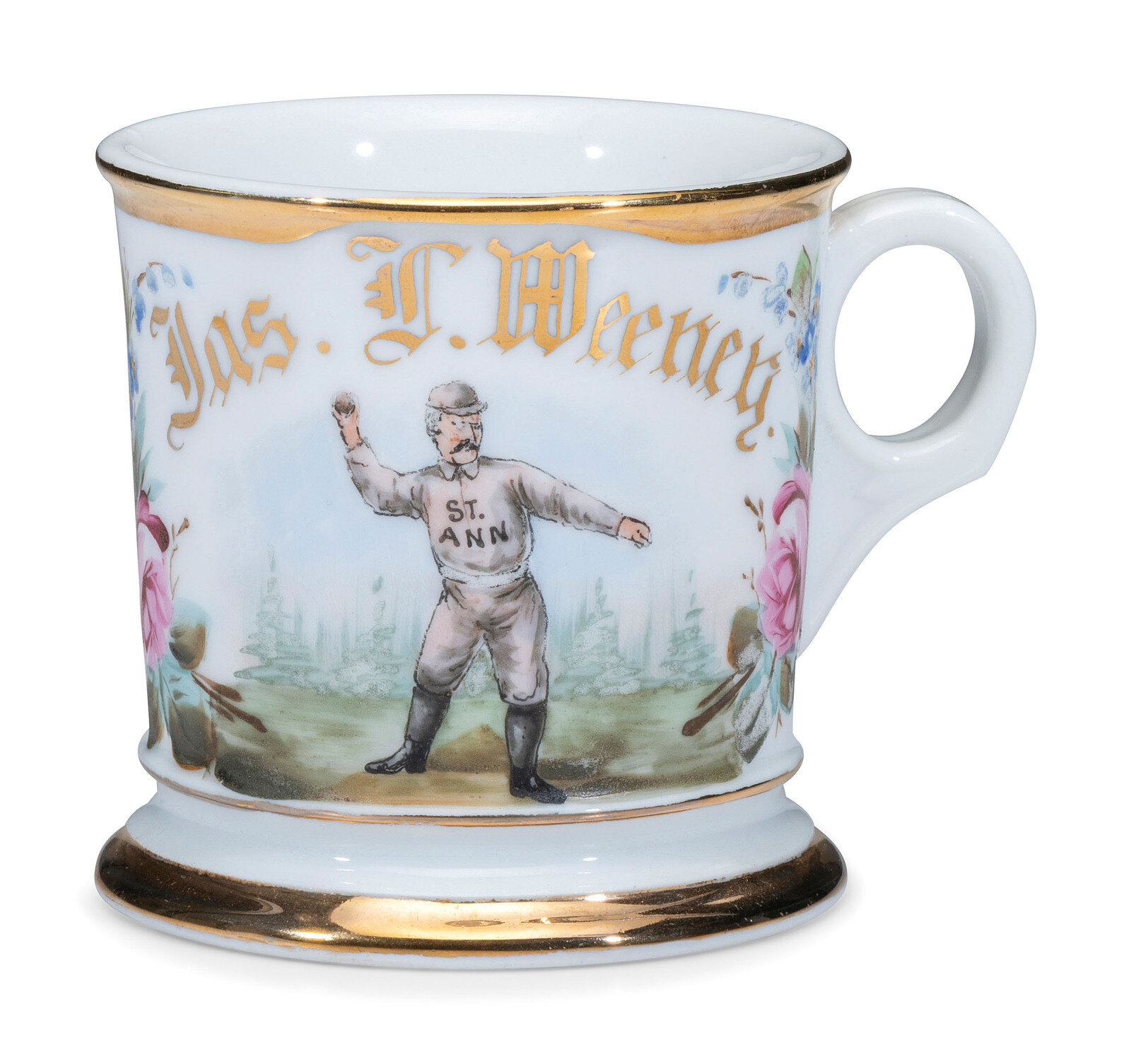 Appraisal: A Baseball Player's Porcelain Occupational Shaving Mug Early th Century