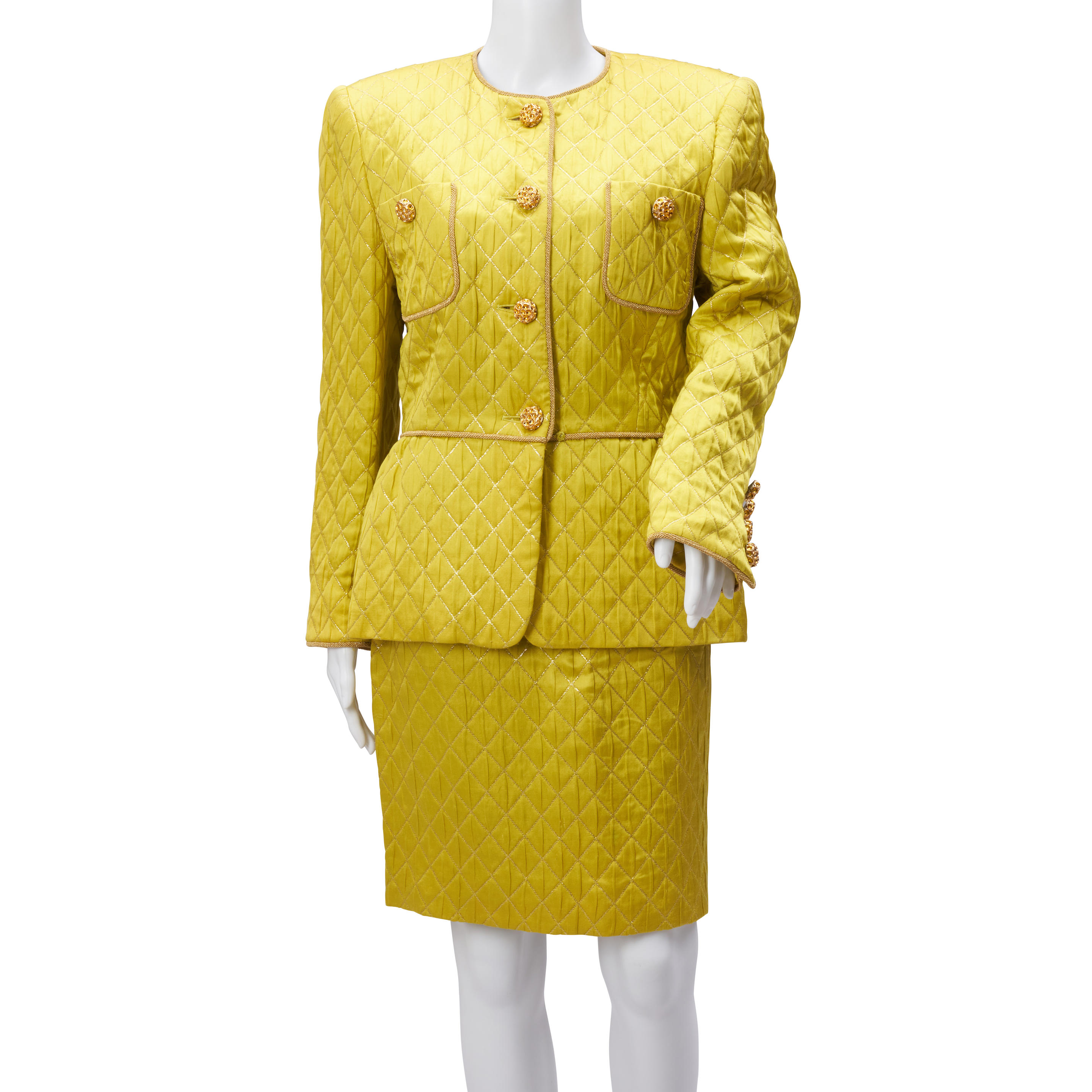 Appraisal: ESCADA BY MARGARETHA LEY CHARTREUSE SILK WOOL SUIT c mid