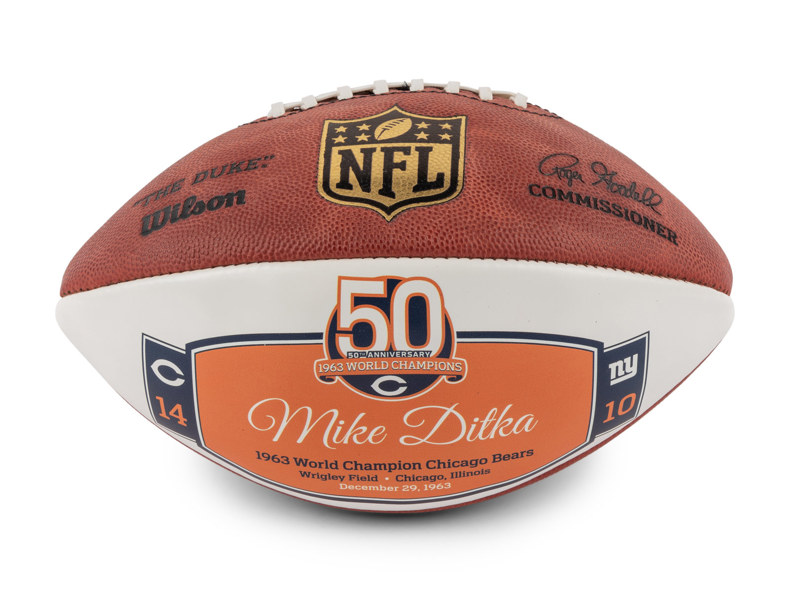 Appraisal: A Chicago Bears World Champions Commemorative Football Presented to Mike