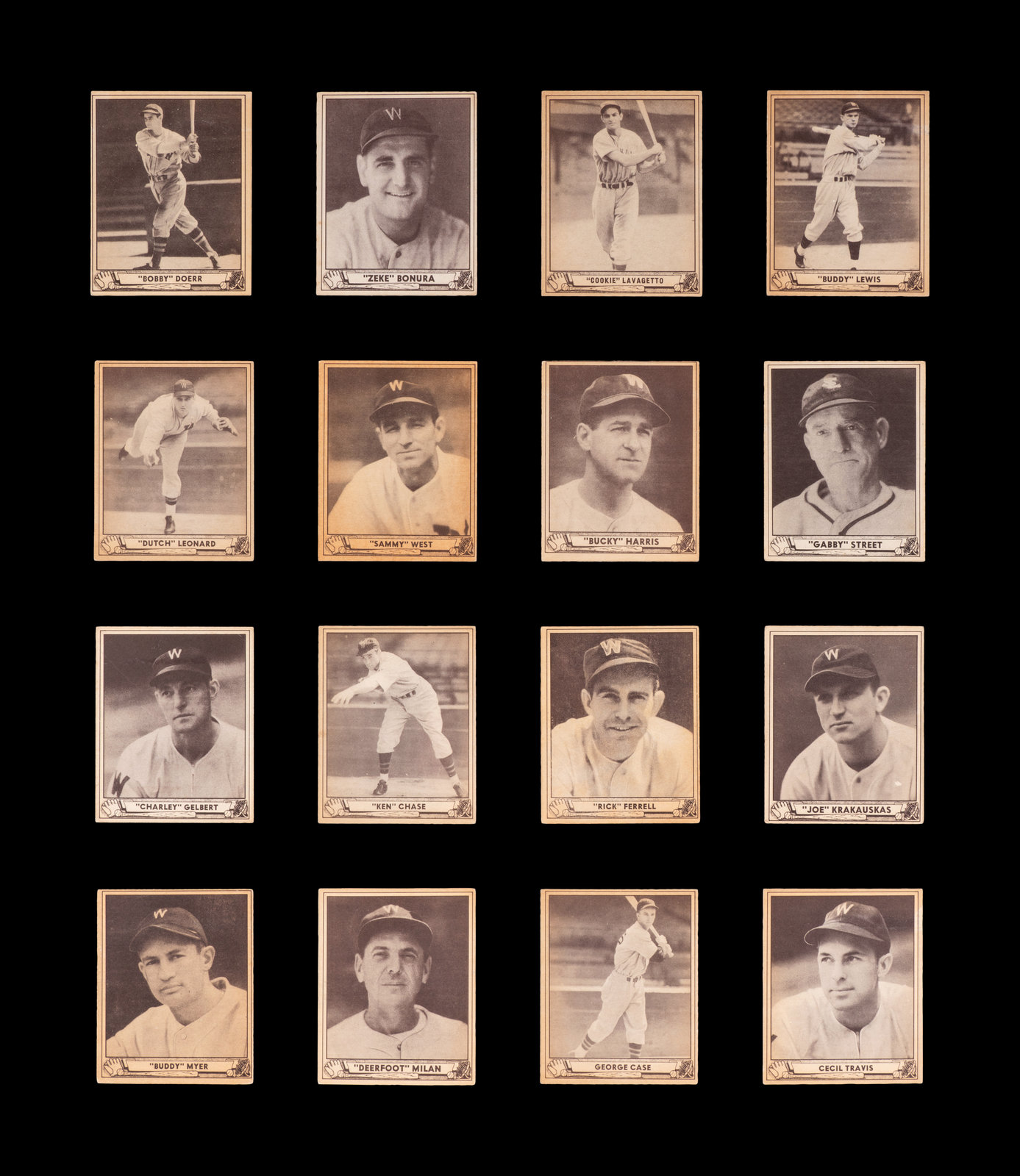 Appraisal: A Group of Play Ball Baseball Cards comprising the following