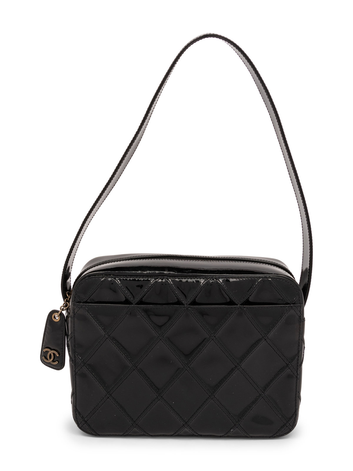 Appraisal: Chanel Bag in Black Patent Leather - Small zip shoulder