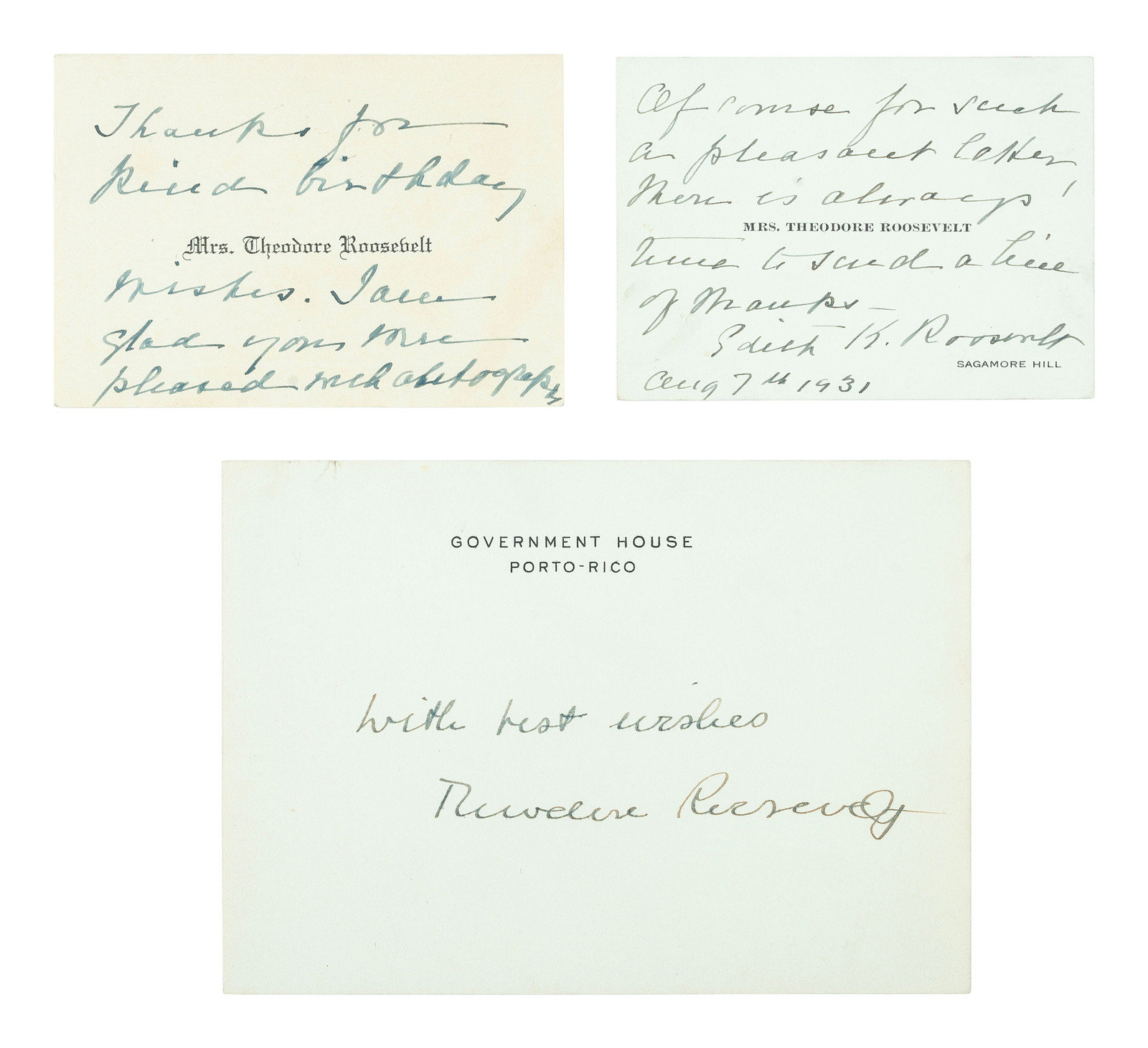 Appraisal: ROOSEVELT Theodore - Clipped signature With ROOSEVELT Edith Kermit Carow