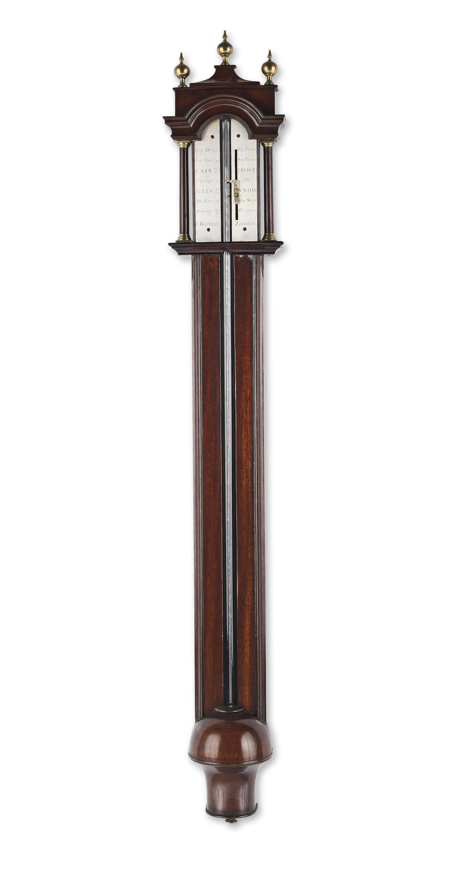 Appraisal: A RARE MID TH CENTURY MAHOGANY STICK BAROMETER F Watkins