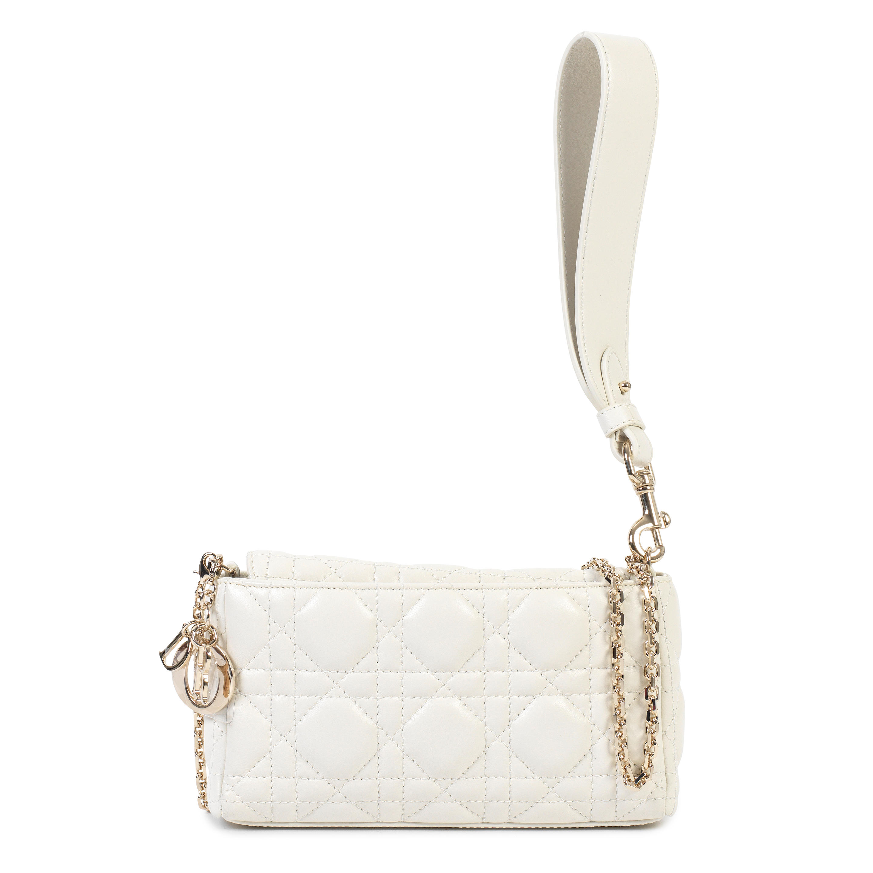 Appraisal: CHRISTIAN DIOR A LATTE LADY D POUCH White cannage quilted