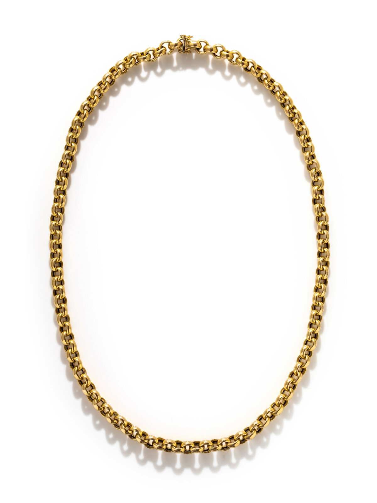 Appraisal: YELLOW GOLD NECKLACE Cable link chain measuring approximately mm wide