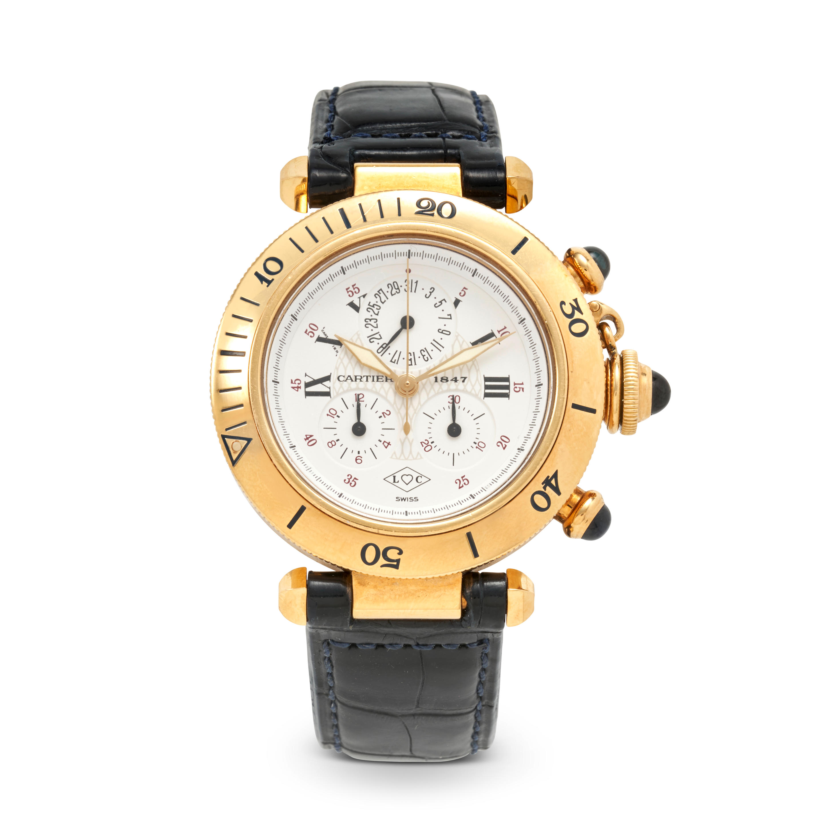 Appraisal: CARTIER AN K GOLD 'PASHA DE CARTIER' CHRONOGRAPH WRISTWATCH Reference