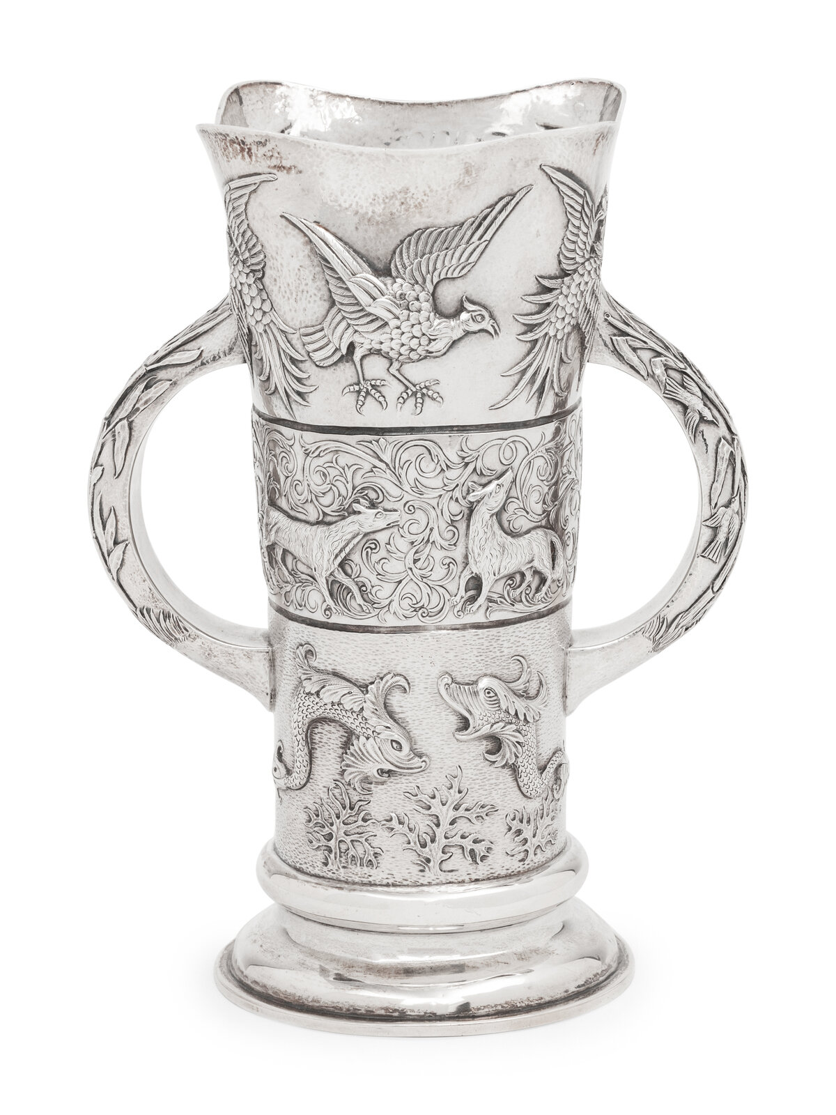 Appraisal: An Irish Aesthetic Movement Silver Vase Goldsmiths and Silversmiths Company