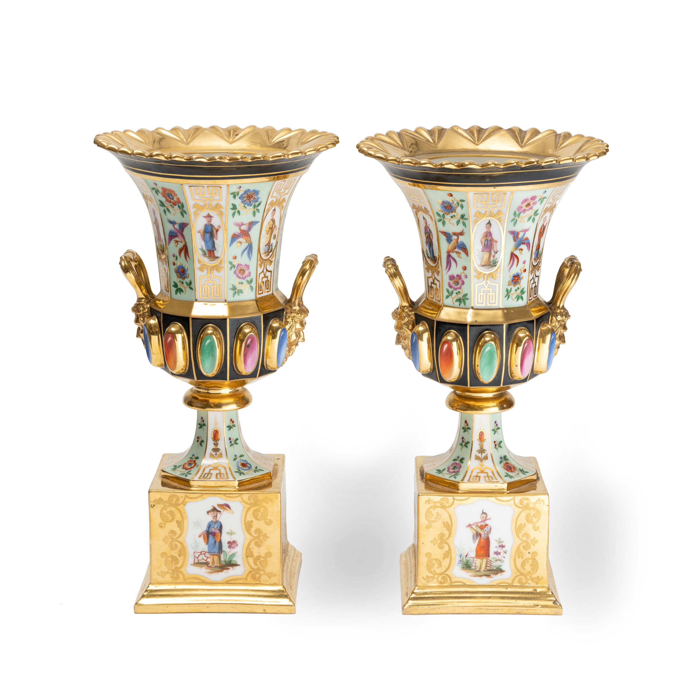 Appraisal: A PAIR OF SECOND QUARTER TH CENTURY PARISIAN PORCELAIN GARNITURE