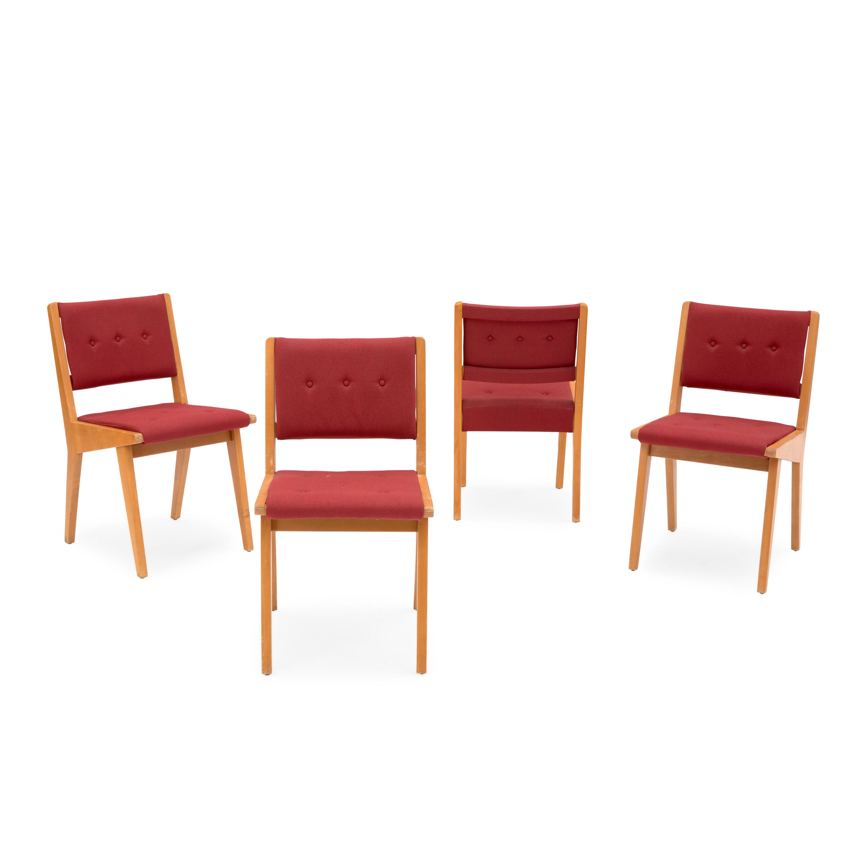 Appraisal: FOUR JENS RISOM - FOR KNOLL ASSOCIATES SIDE CHAIRS New