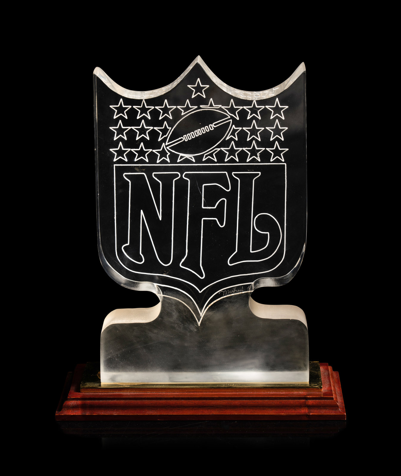 Appraisal: Mike Ditka's Personally Owned Frosted Glass NFL Award Formerly Displayed