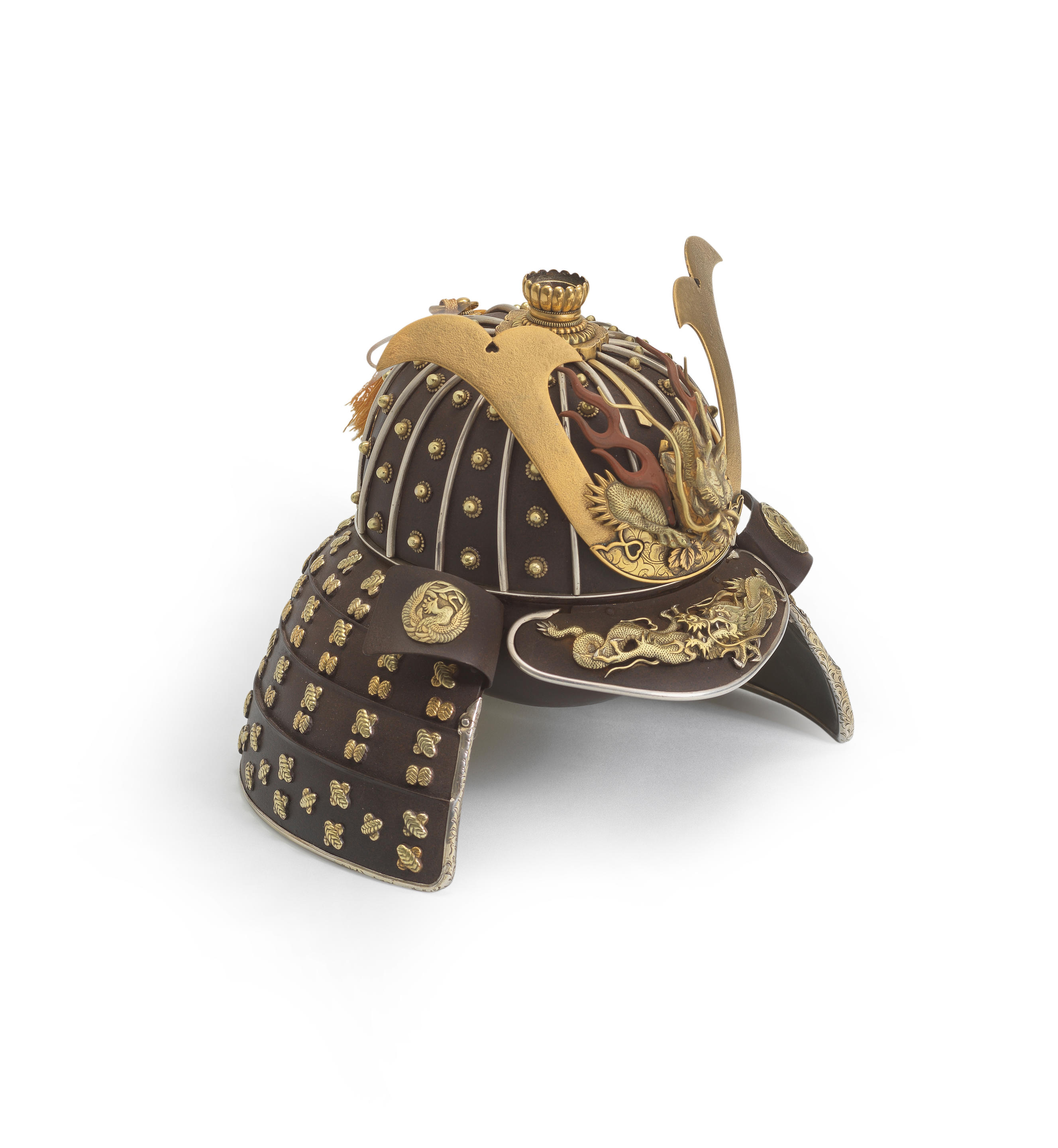 Appraisal: AN IRON SILVER AND GILT KORO INCENSE BURNER IN THE