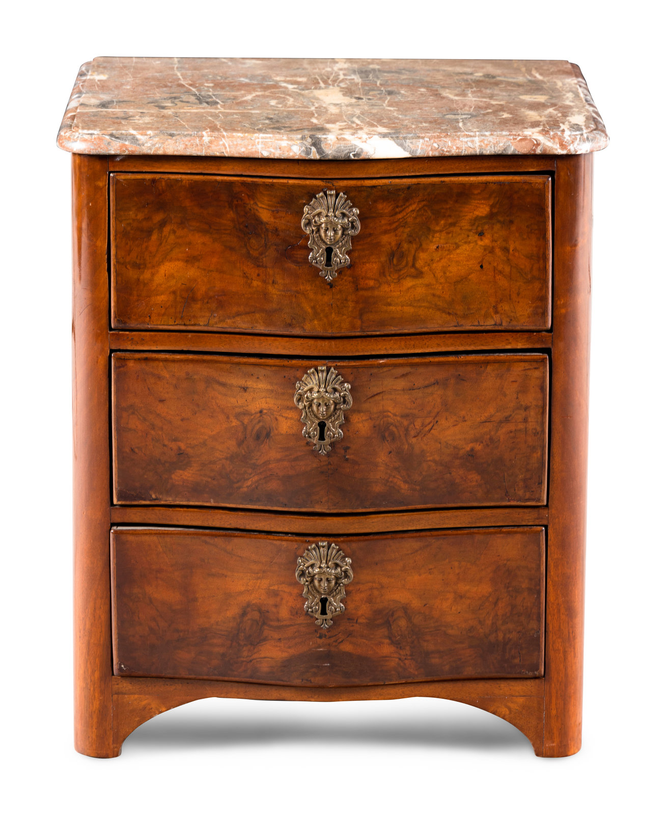 Appraisal: A Louis XV Walnut Marble-Top Small Commode Late th Early