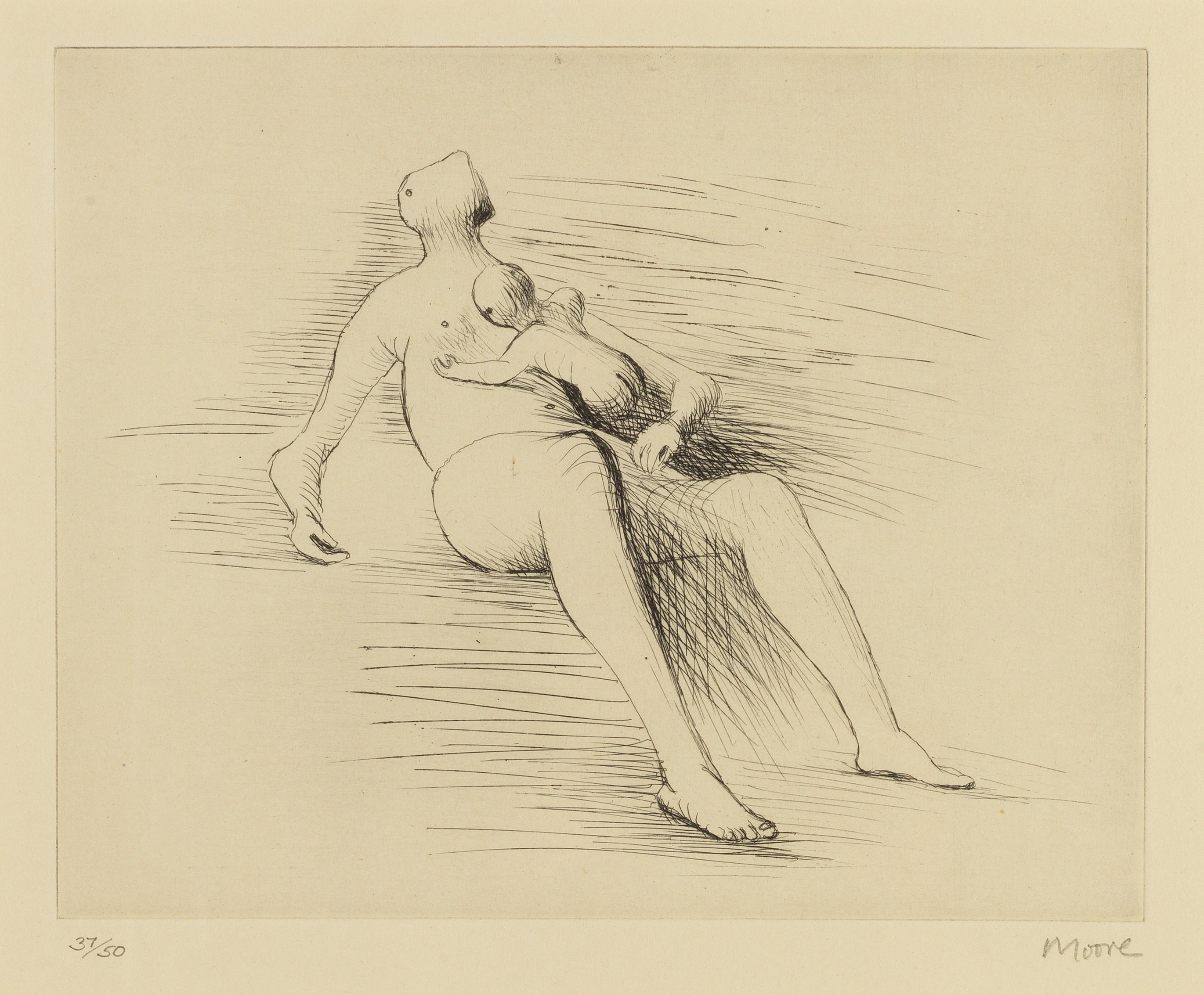 Appraisal: HENRY MOORE O M C H BRITISH - Reclining Mother