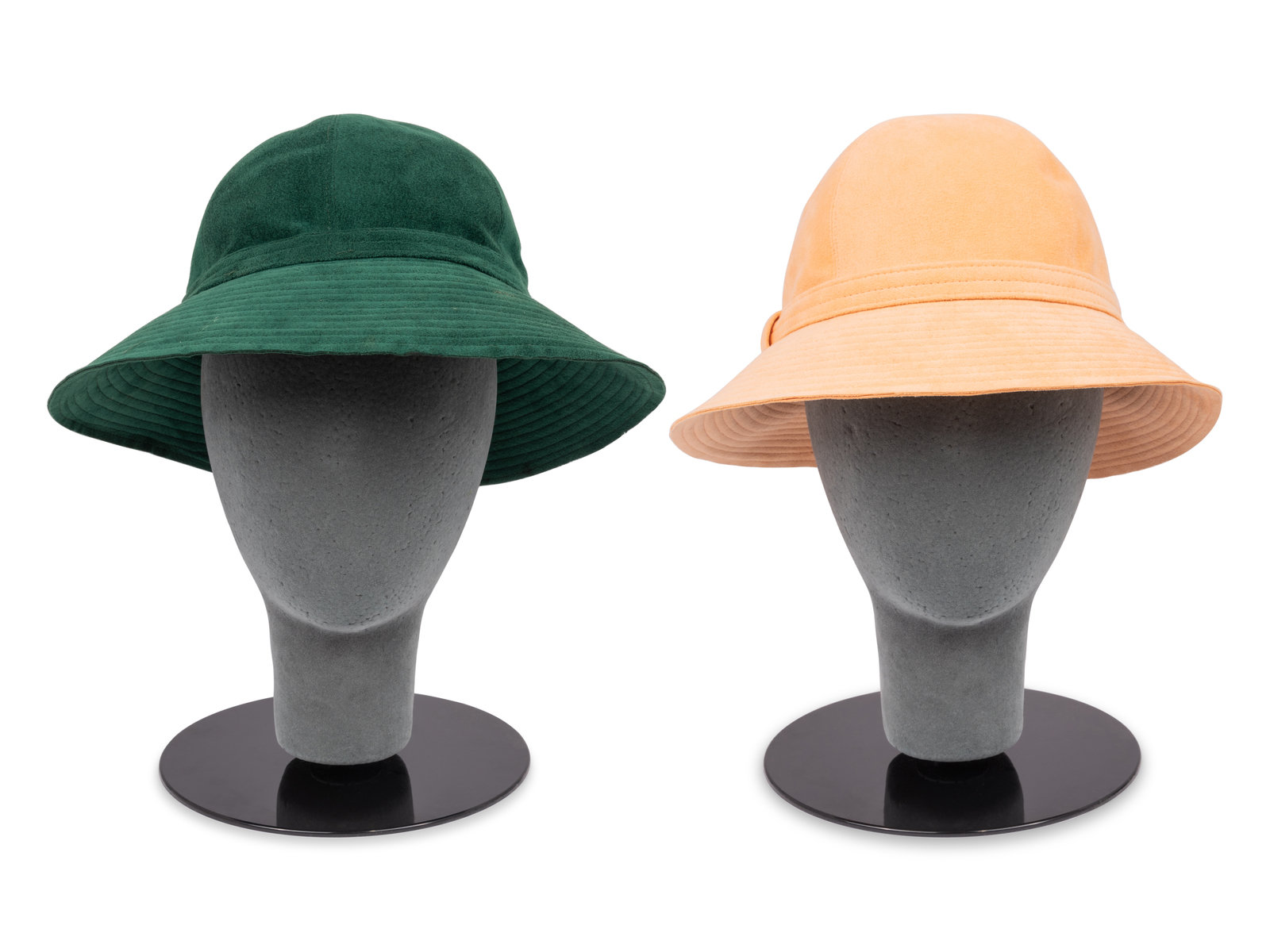 Appraisal: Two Halston Ultrasuede Bucket Hats This lot consists of two