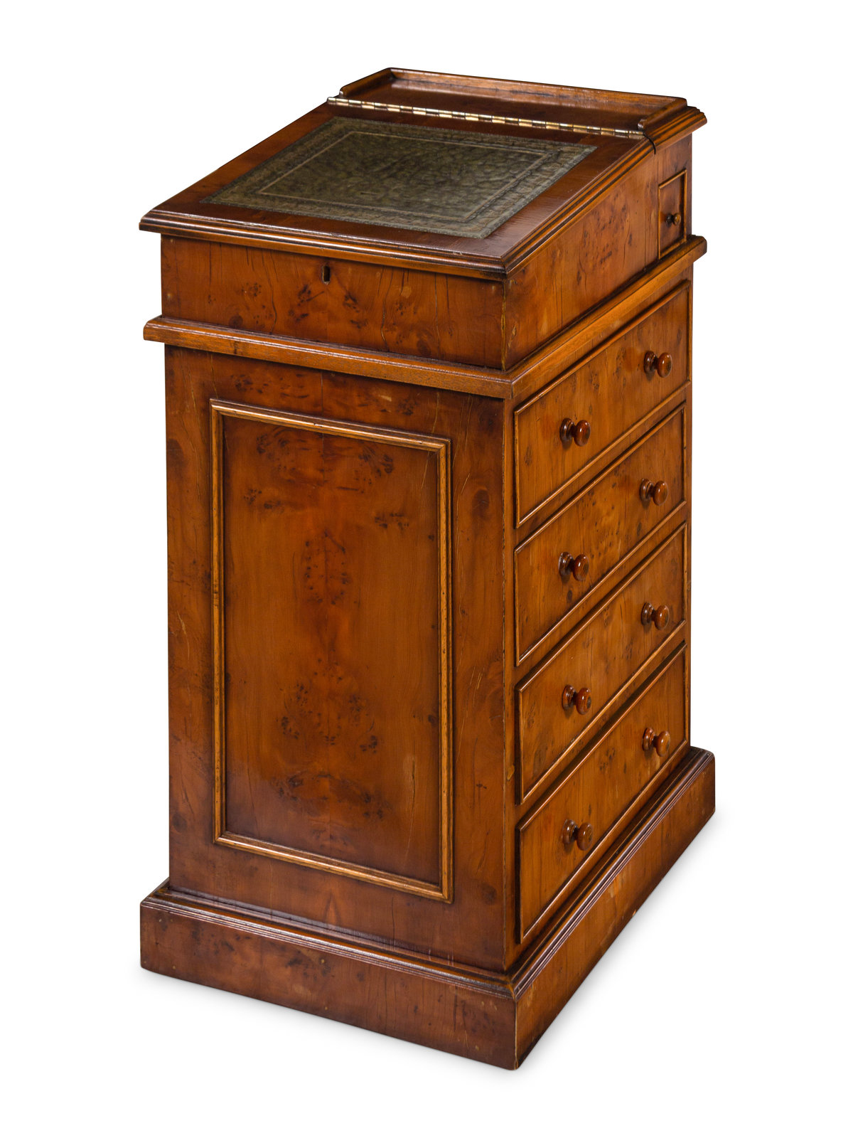 Appraisal: An English Yew Wood Davenport Desk Late th Early th