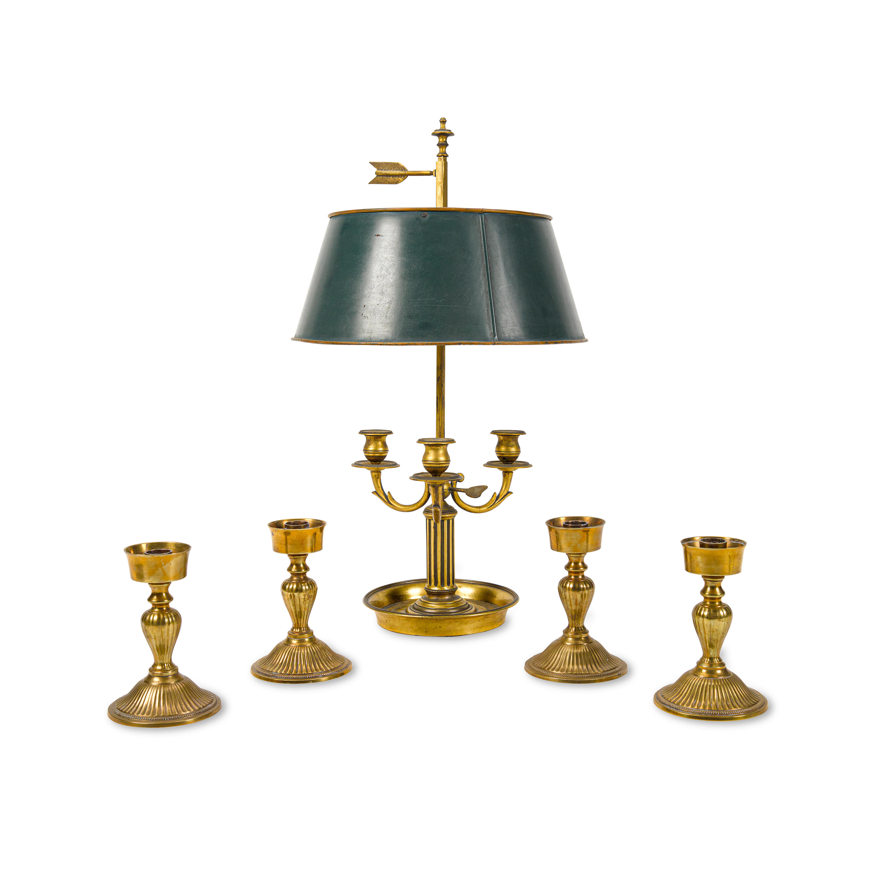 Appraisal: A LOUIS XVI STYLE BRONZE BOUILLOTTE LAMP th century Together