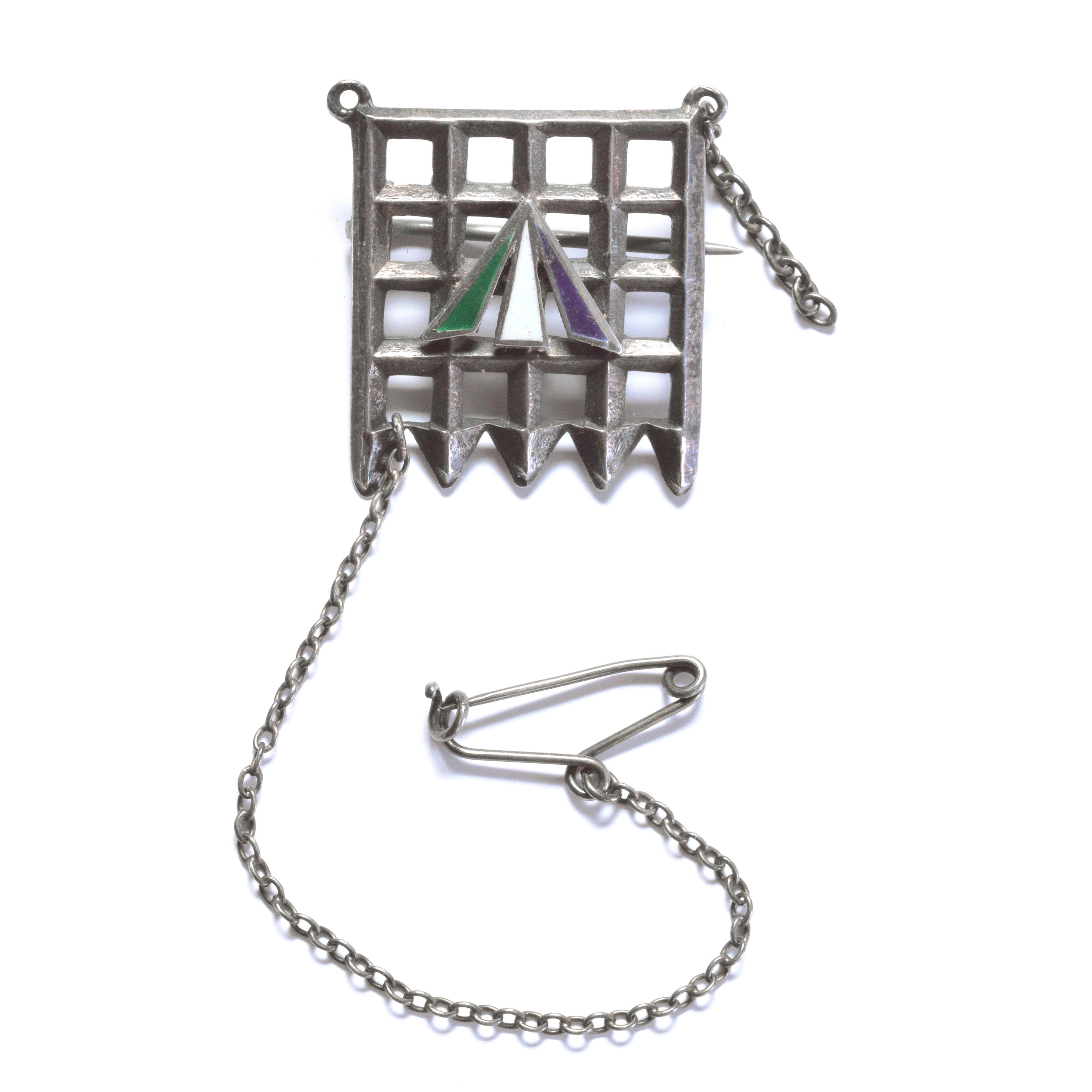 Appraisal: SUFFRAGETTES HOLLOWAY BROOCH Silver 'Portcullis' or 'Holloway' brooch awarded to