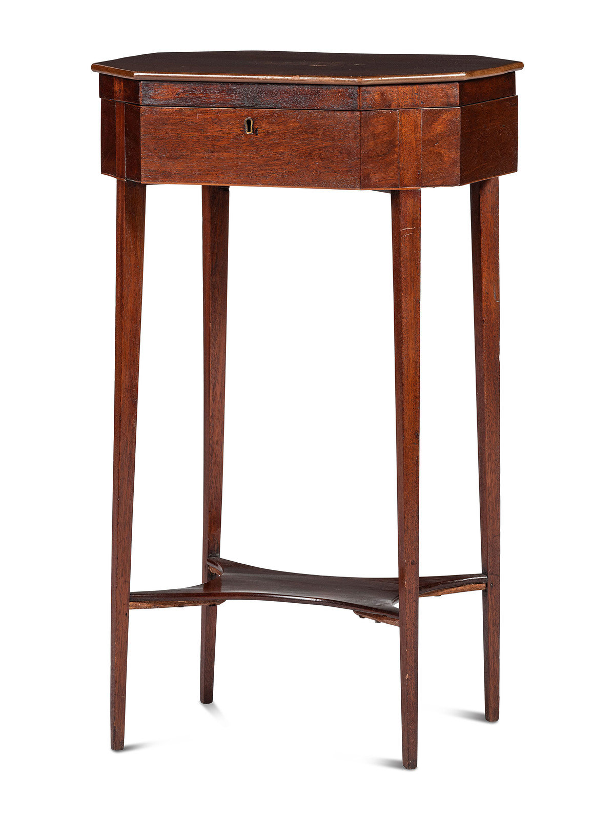 Appraisal: A Federal Shell Inlaid and Figured Mahogany Lady's Octagonal Top