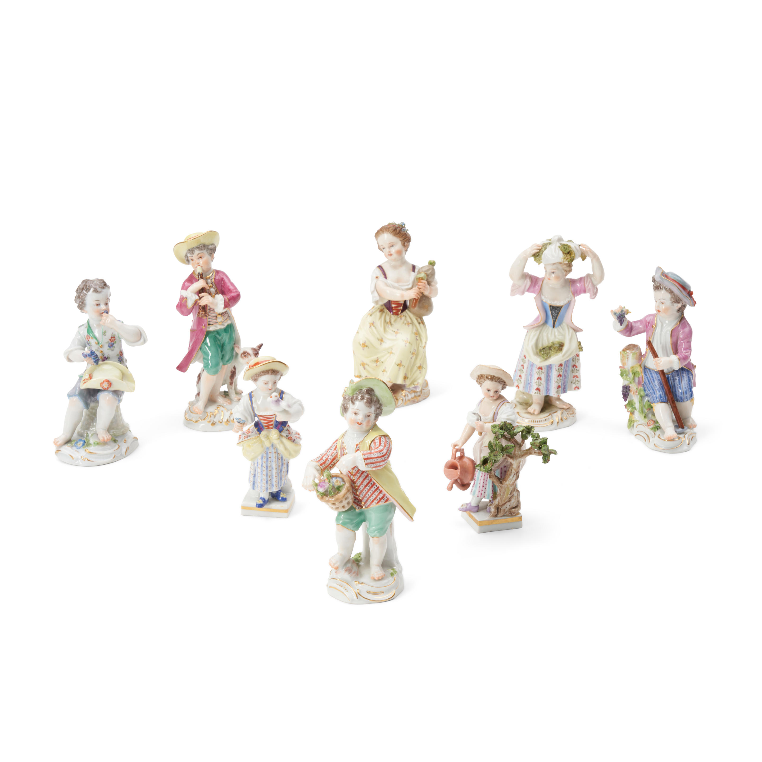 Appraisal: EIGHT MEISSEN PORCELAIN CHILDREN FIGURES Germany late th early th