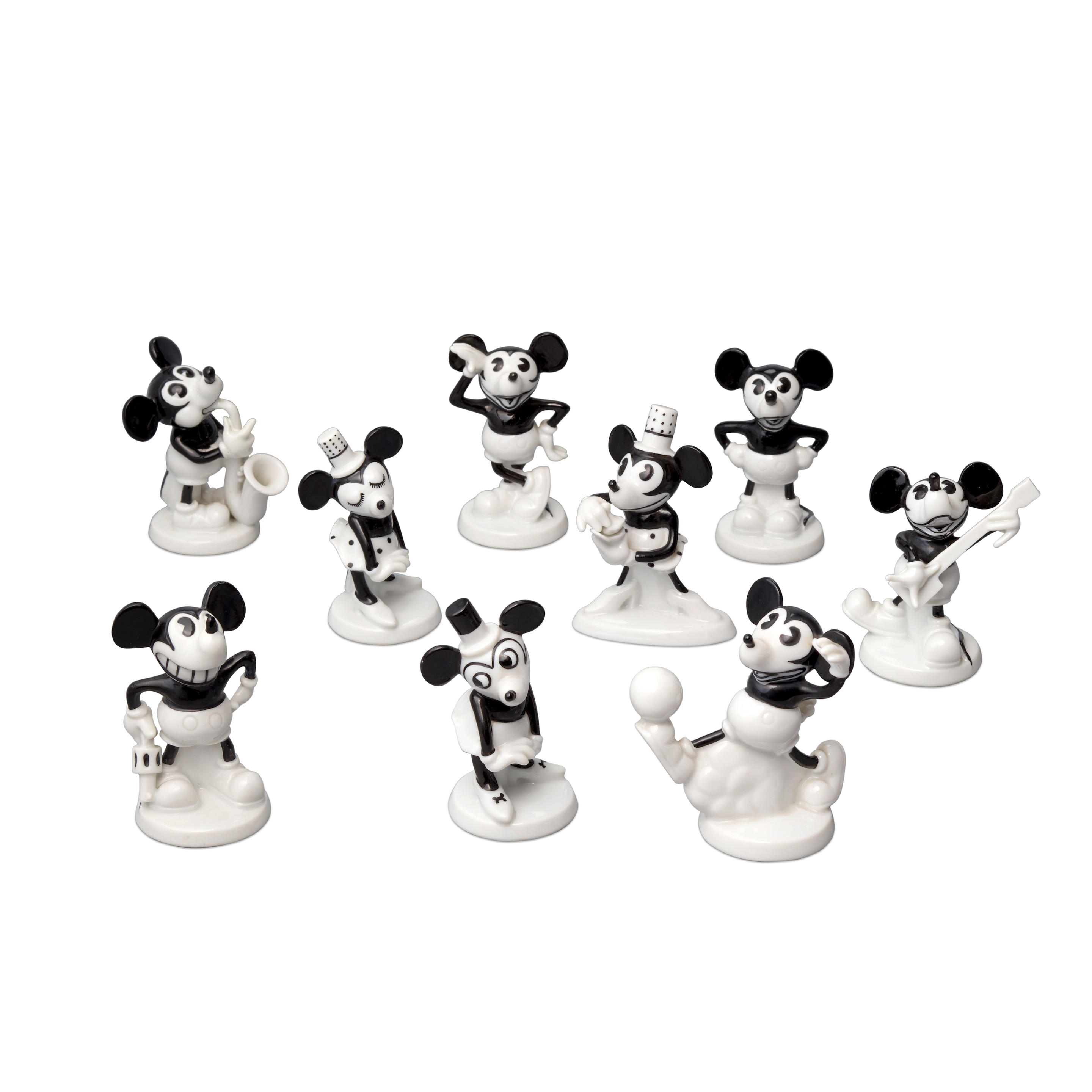 Appraisal: ROSENTHAL ESTABLISHED Group of Nine Rare Mickey and Minnie Mouse