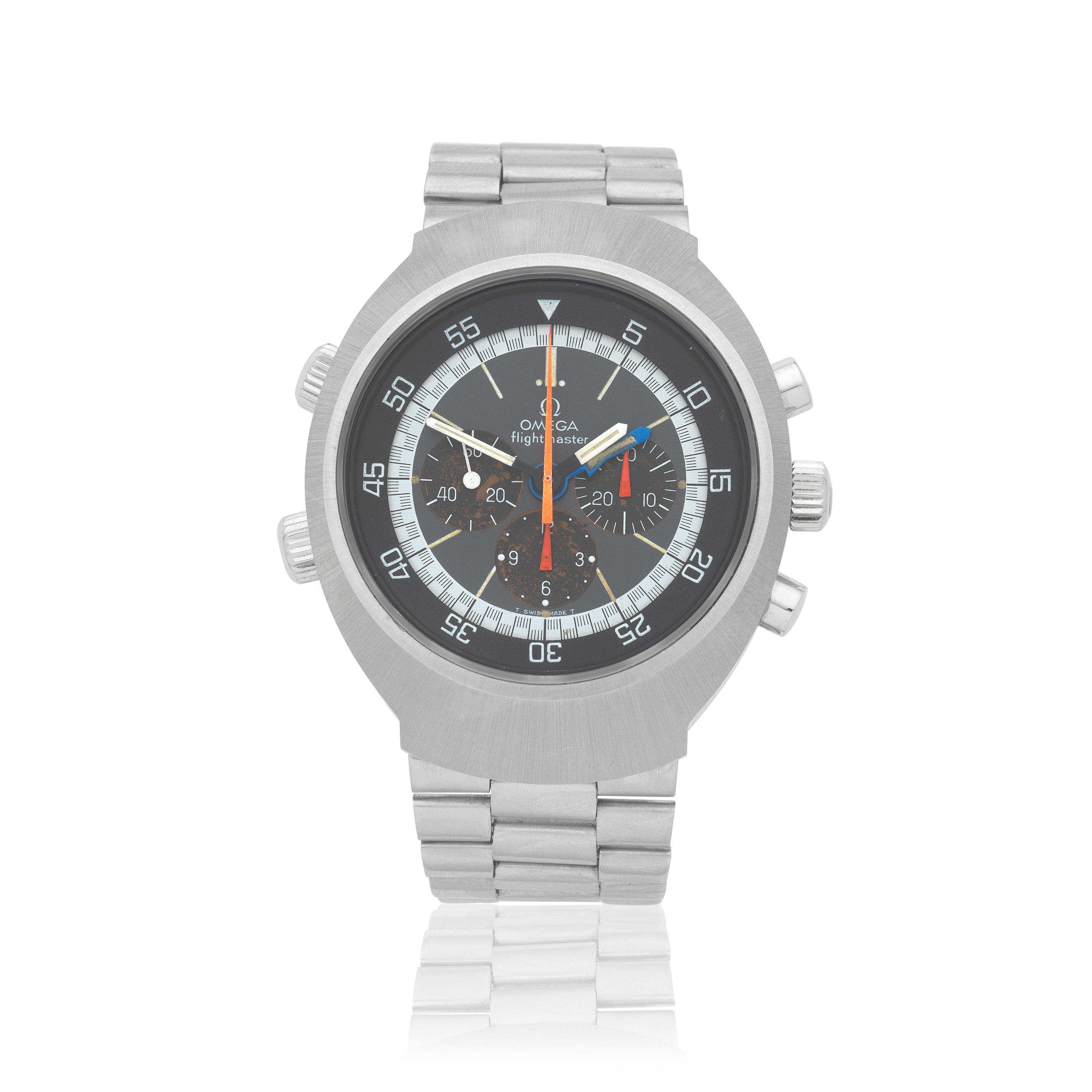 Appraisal: OMEGA A STAINLESS STEEL MANUAL WIND CHRONOGRAPH BRACELET WATCH Model