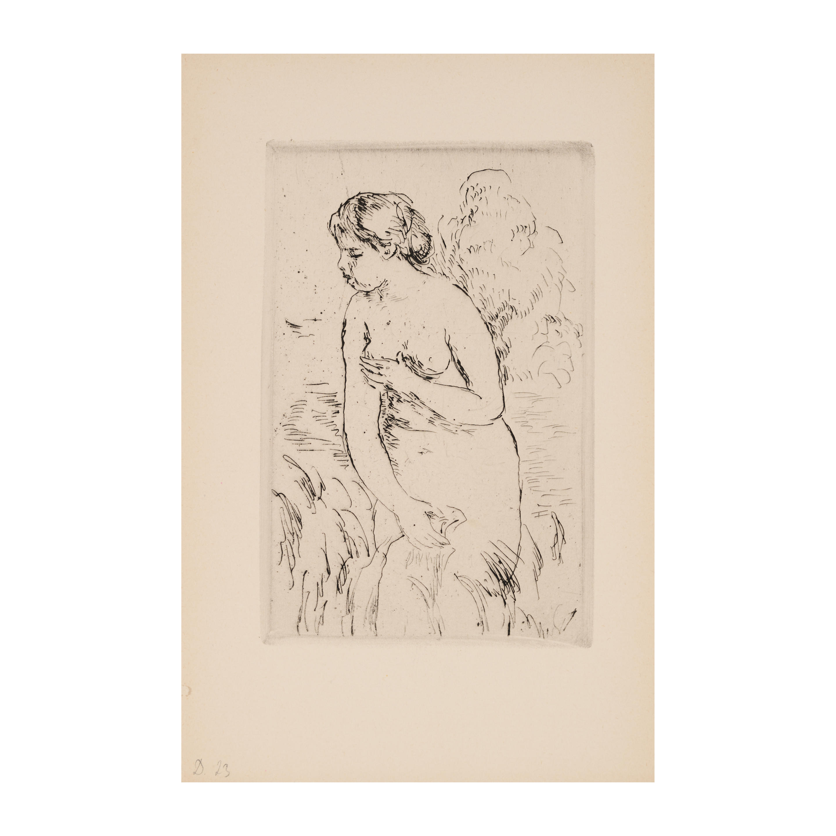 Appraisal: PIERRE AUGUSTE RENOIR - Baigneuse debout mi-jambe circa Delteil Planche