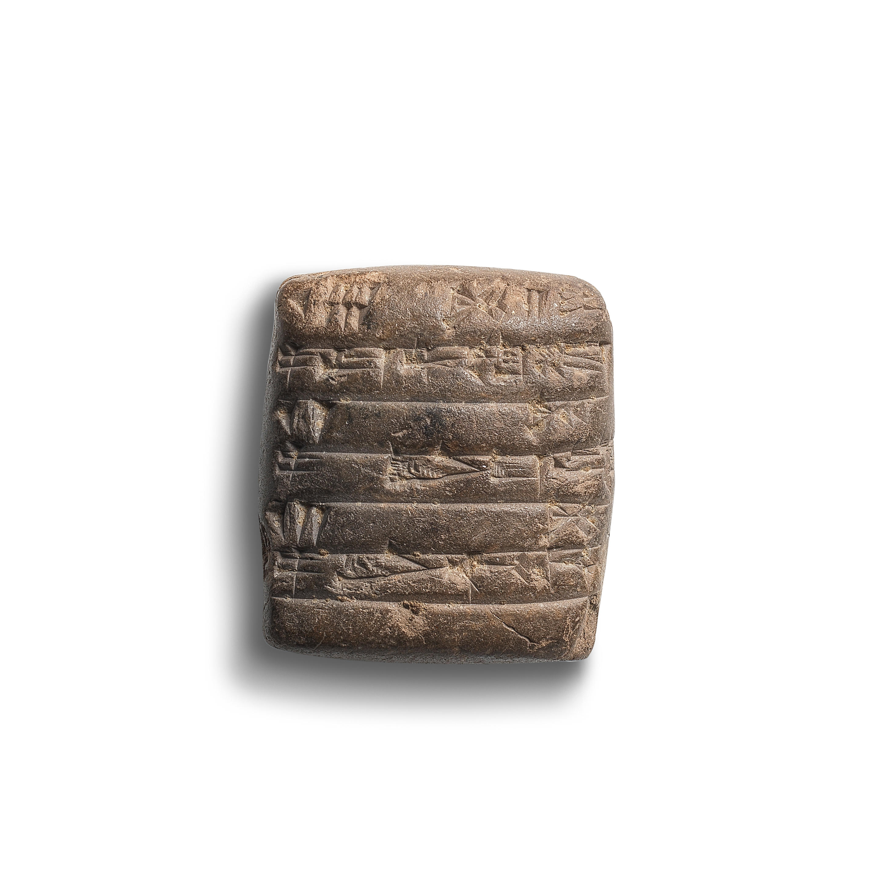 Appraisal: A NEO-SUMERIAN TERRACOTTA CUNEIFORM TABLET A Neo-Sumerian terracotta cuneiform tablet