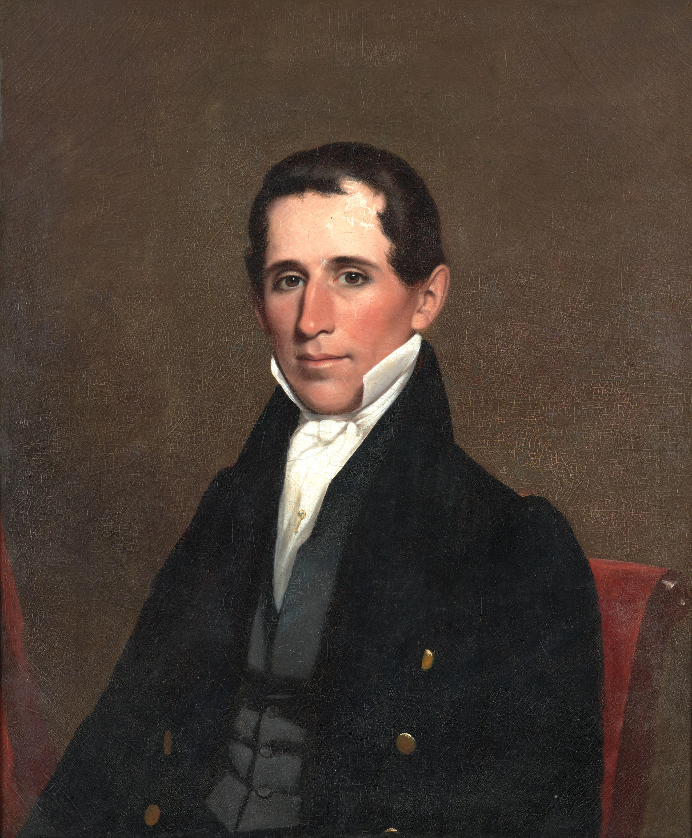 Appraisal: PORTRAIT OF A GENTLEMAN POSSIBLY MAJOR JONATHAN BATES - CANVAS