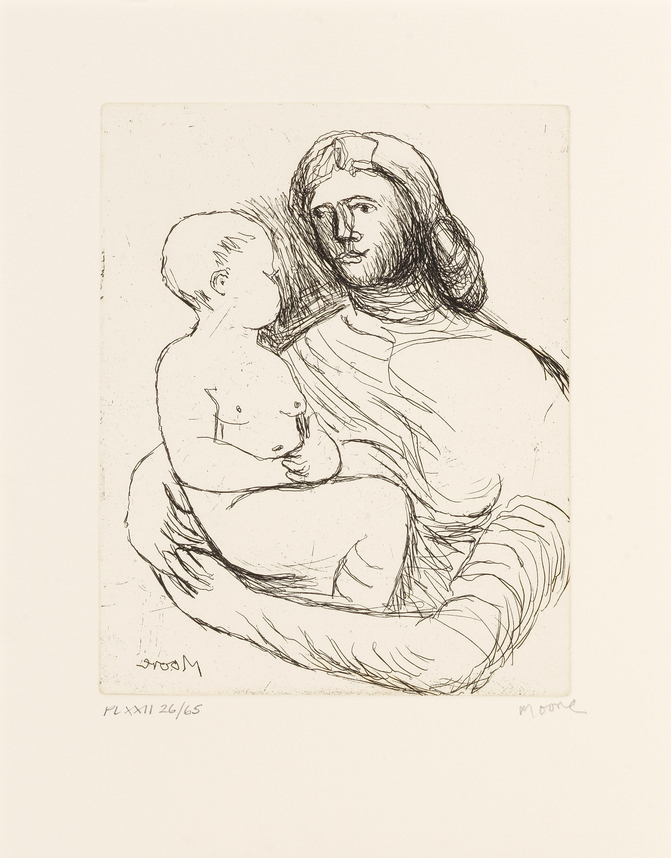 Appraisal: HENRY MOORE O M C H BRITISH - Mother and