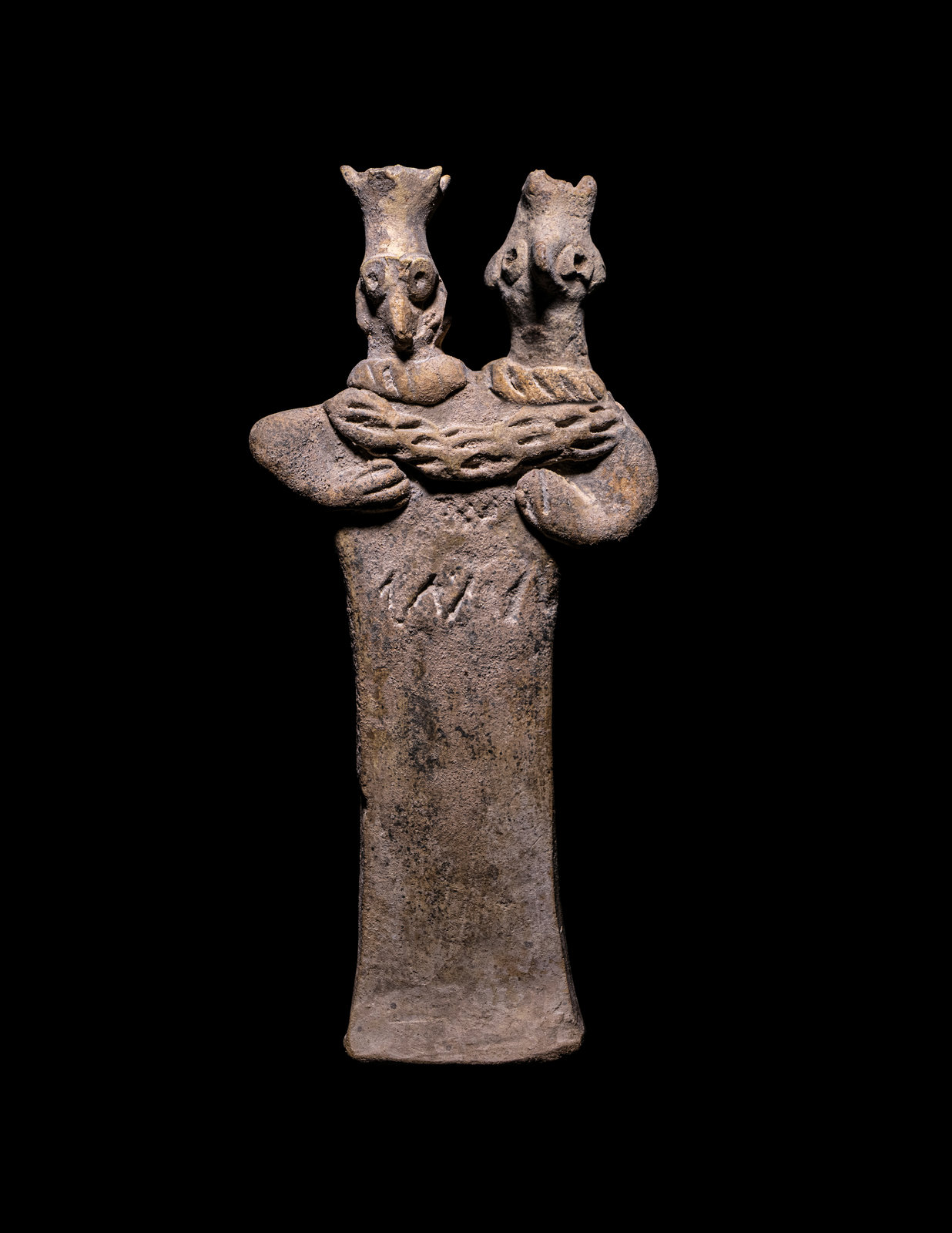 Appraisal: A Syro-Hittite Terracotta Double-Headed Figure Circa Early nd Millennium B