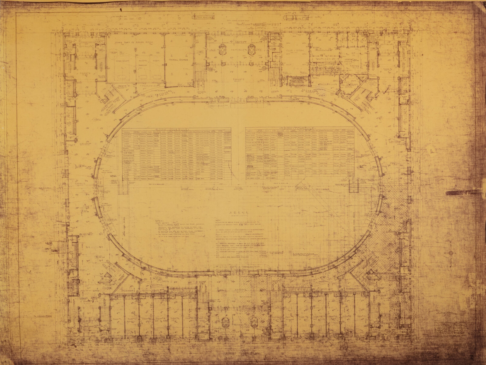 Appraisal: An Original Chicago Stadium Blueprint Architectural Drawing C THE HOUSE