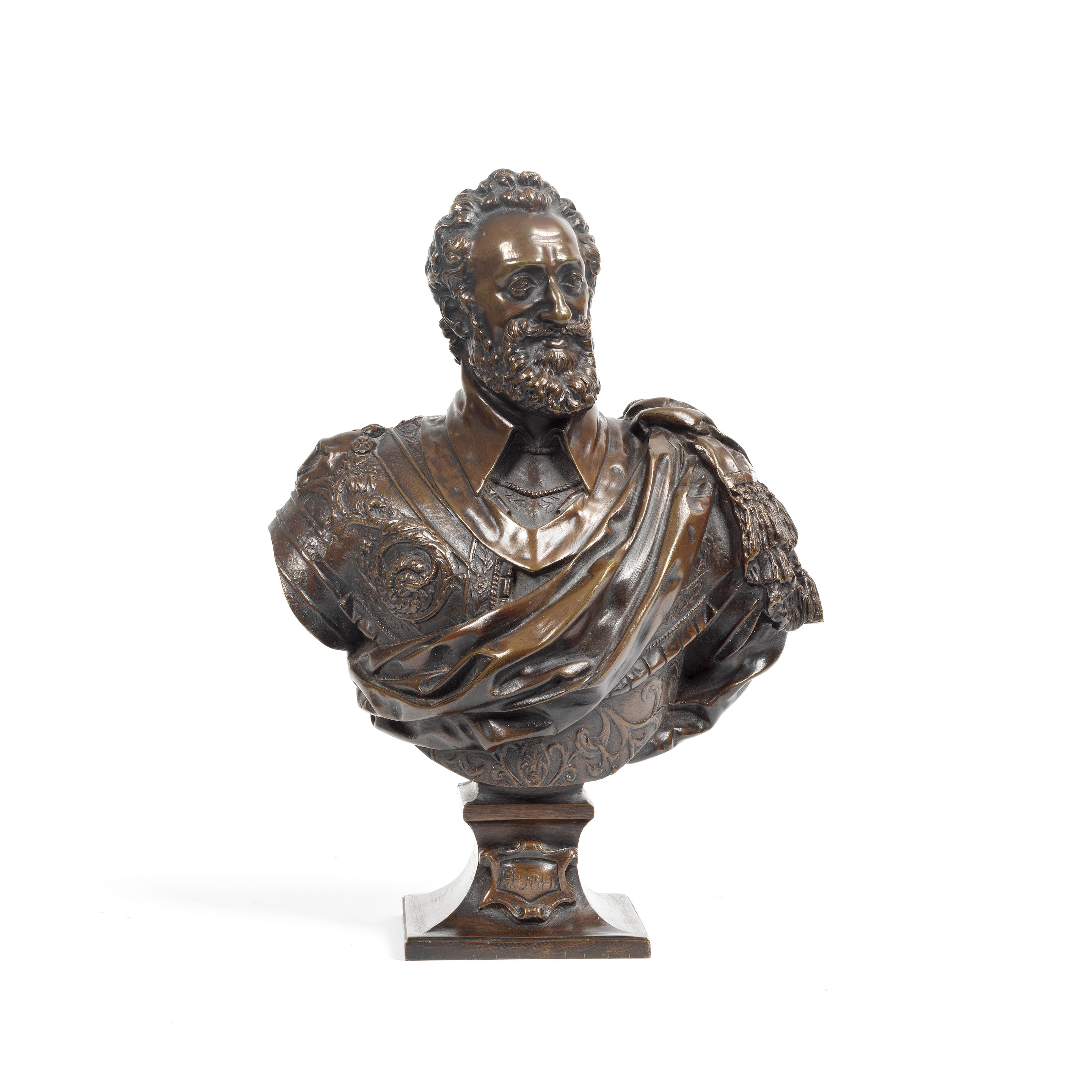 Appraisal: A LATE TH FRENCH PATINATED BRONZE BUST OF HENRY II