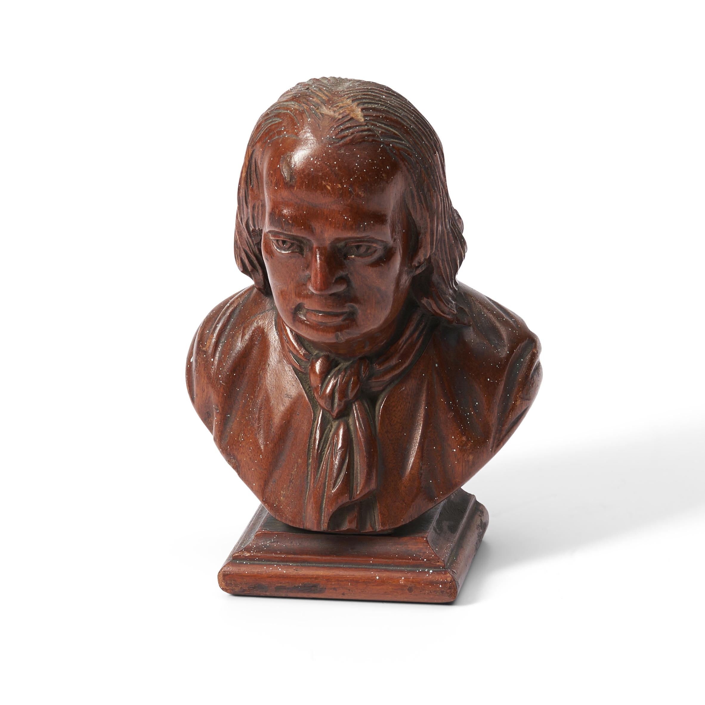 Appraisal: CARVED MAHOGANY BUST OF BENJAMIN FRANKLIN United States c Carved